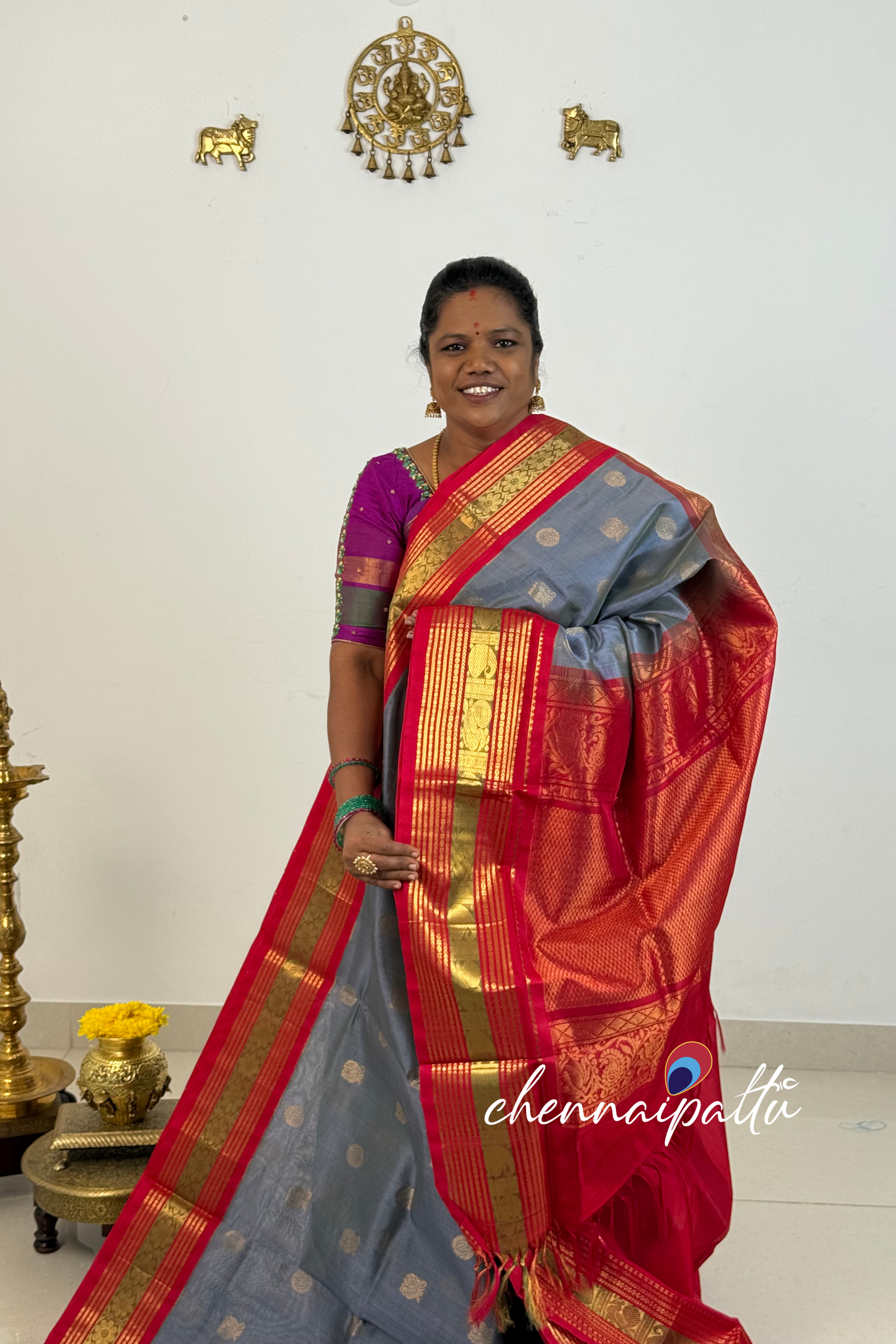 Mangai - Kupadam Silk Cotton Saree | Blouse Attached