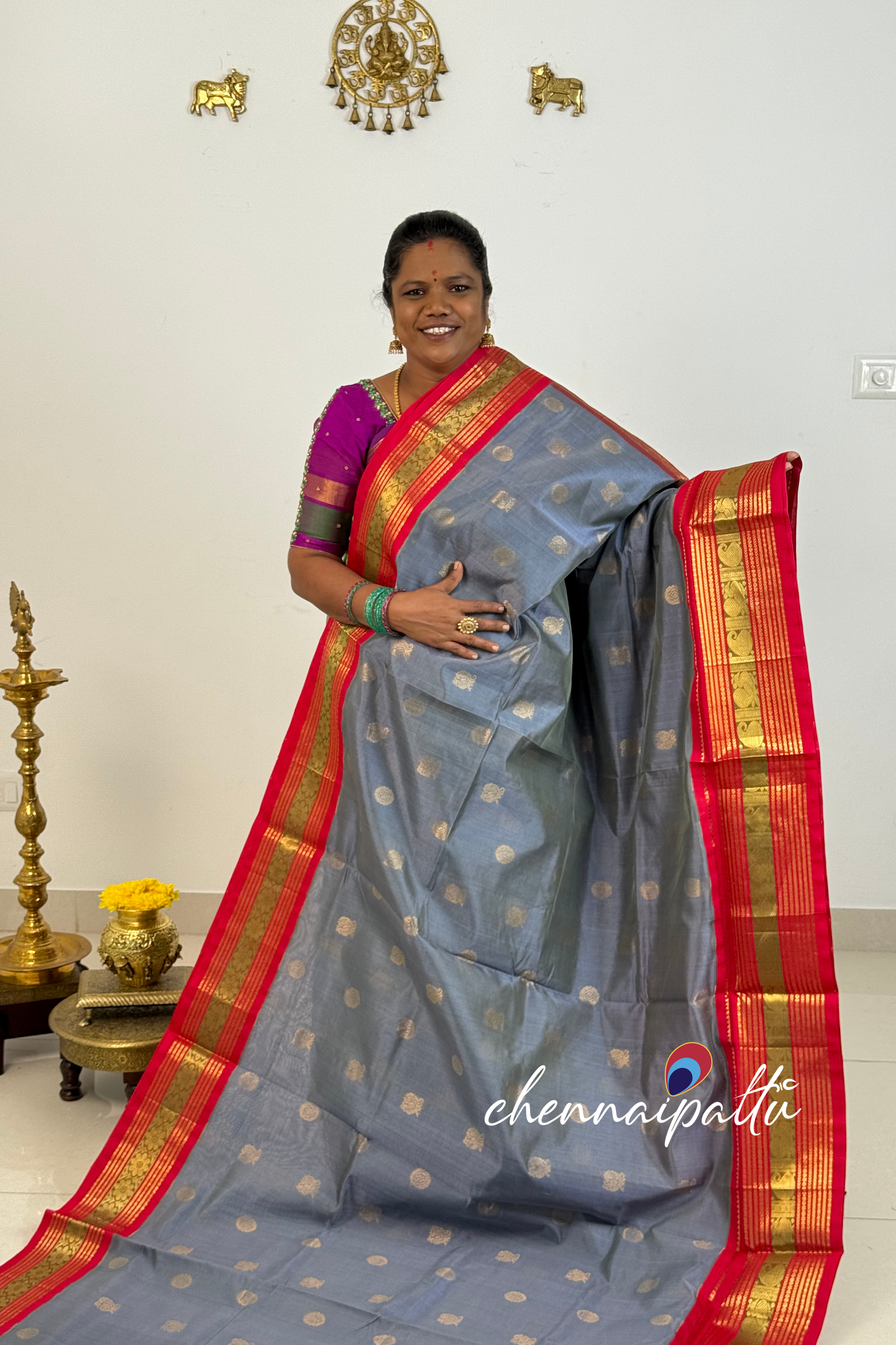 Mangai - Kupadam Silk Cotton Saree | Blouse Attached