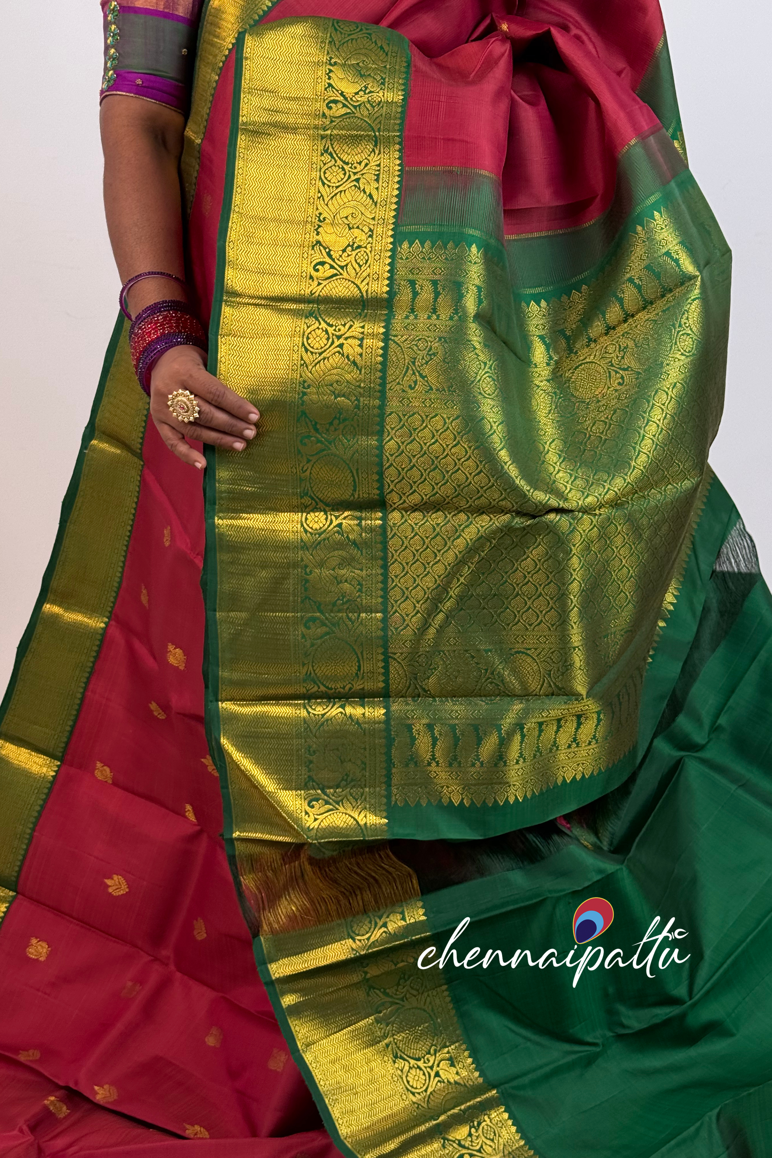 Tharagai - Kanchipuram Pure Silk Saree | Blouse Attached