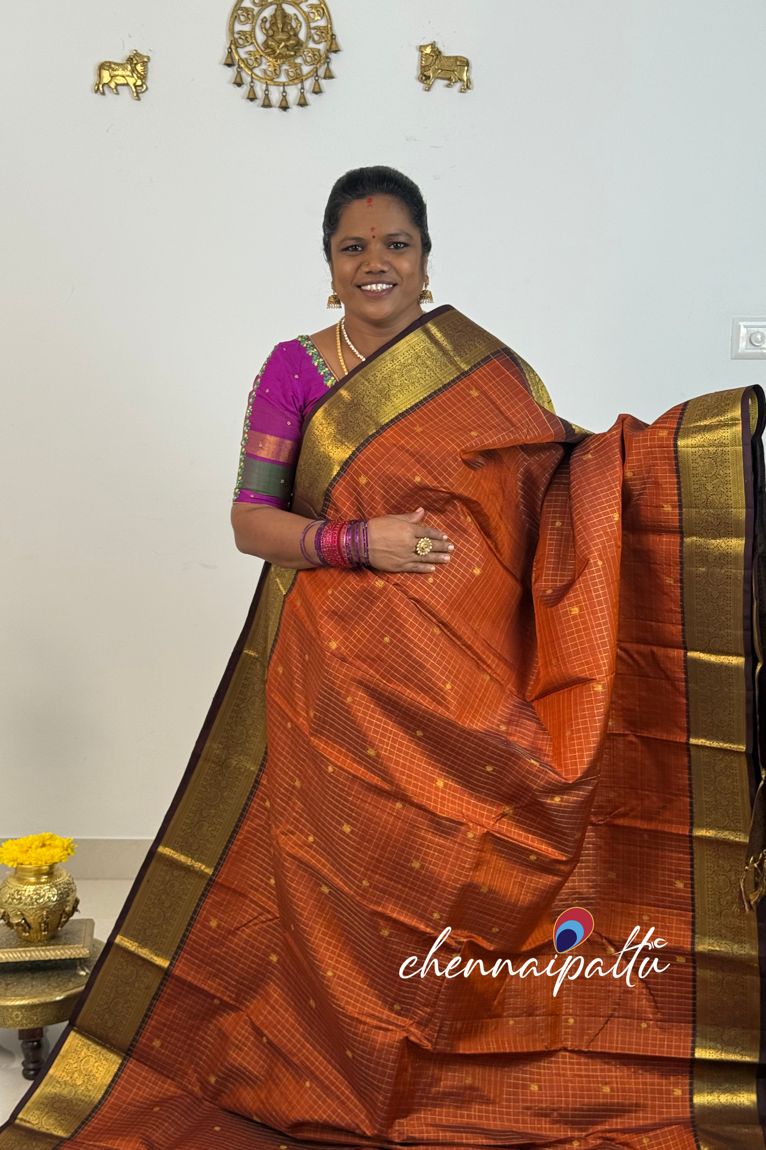Tharagai - Kanchipuram Pure Silk Saree | Blouse Attached