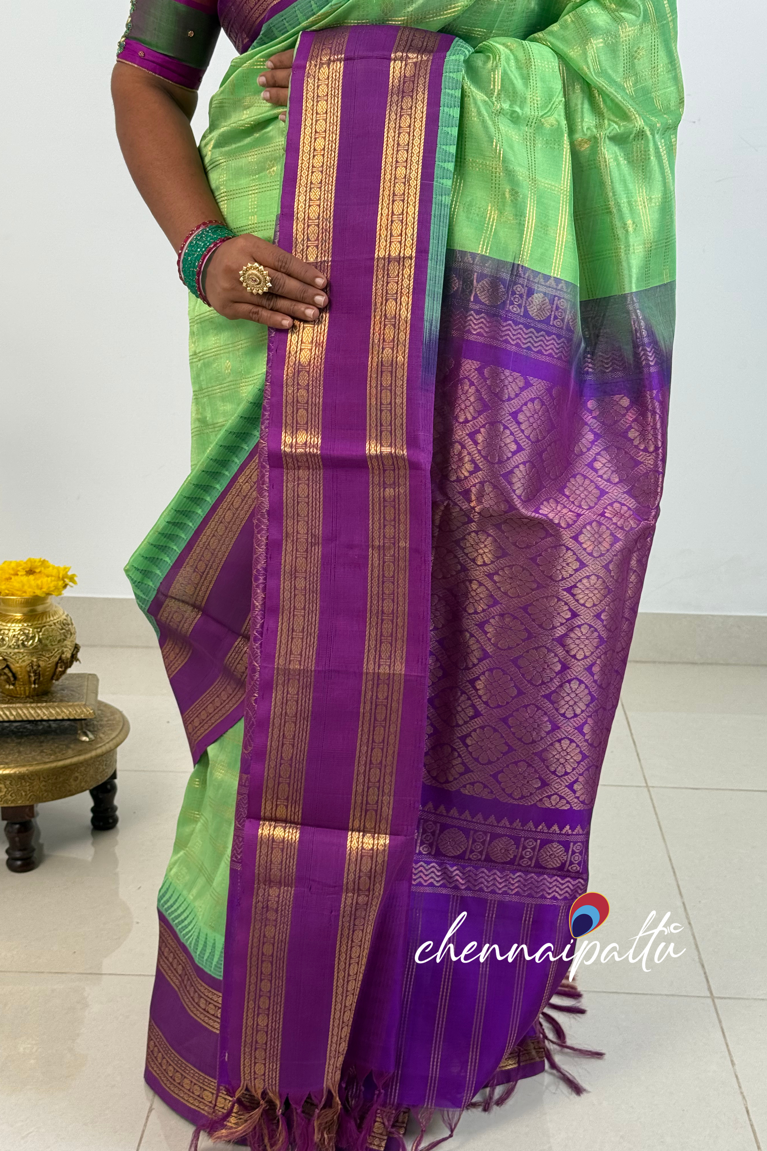 Mangai - Kupadam Silk Cotton Saree | Blouse Attached