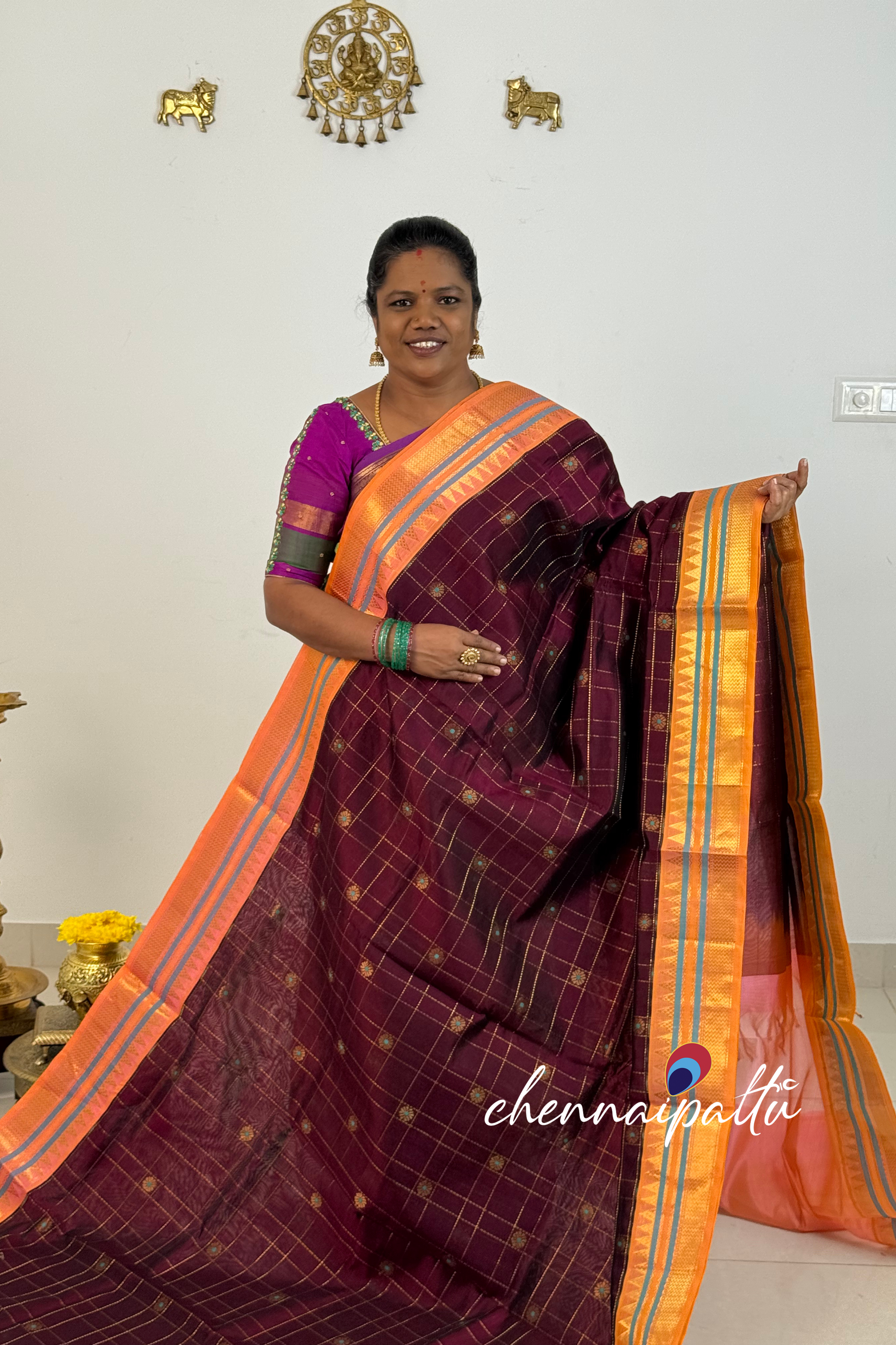 Mangai - Kupadam Silk Cotton Saree | Blouse Attached