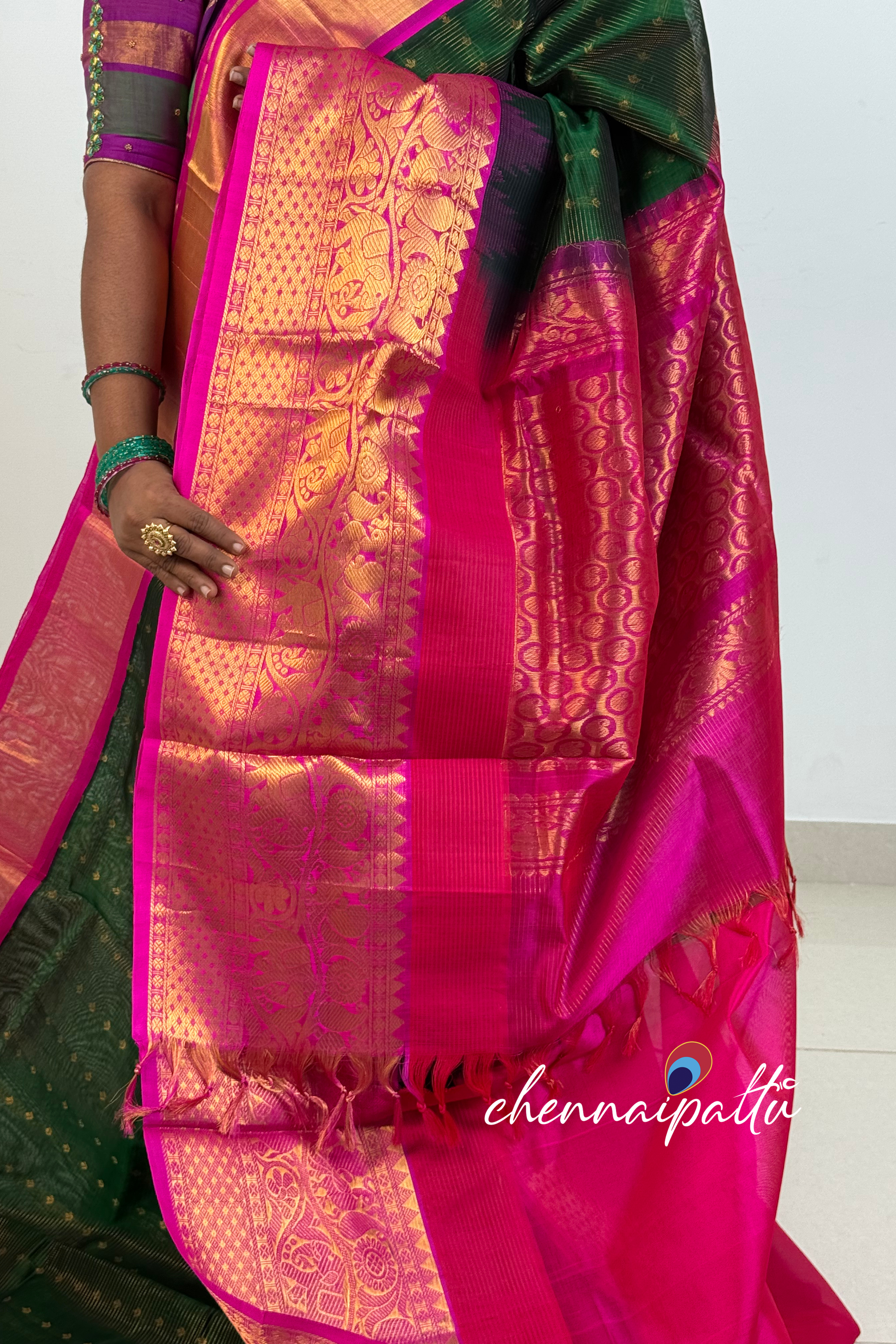 Mangai - Kupadam Silk Cotton Saree | Blouse Attached