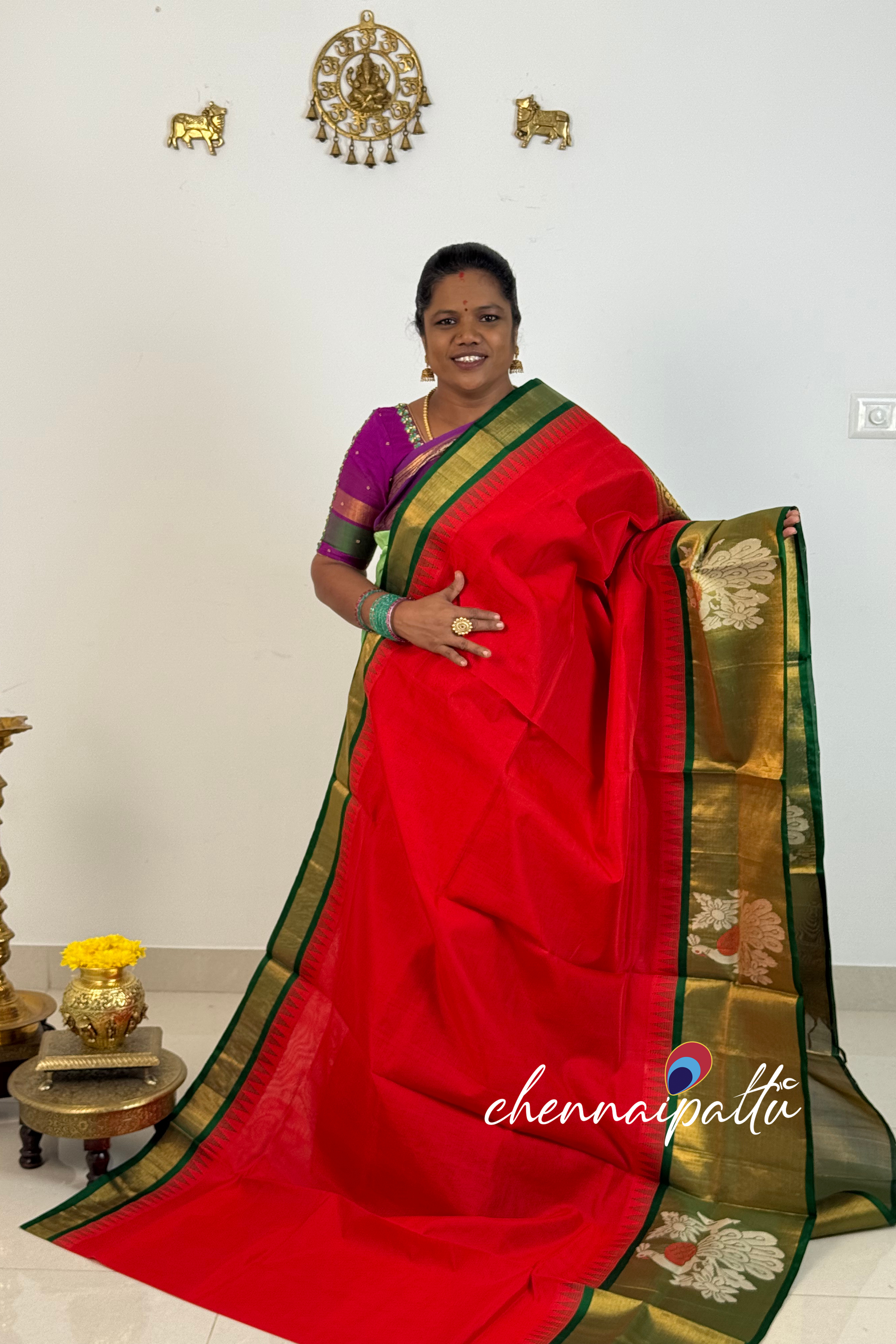 Mangai - Kupadam Silk Cotton Saree | Blouse Attached