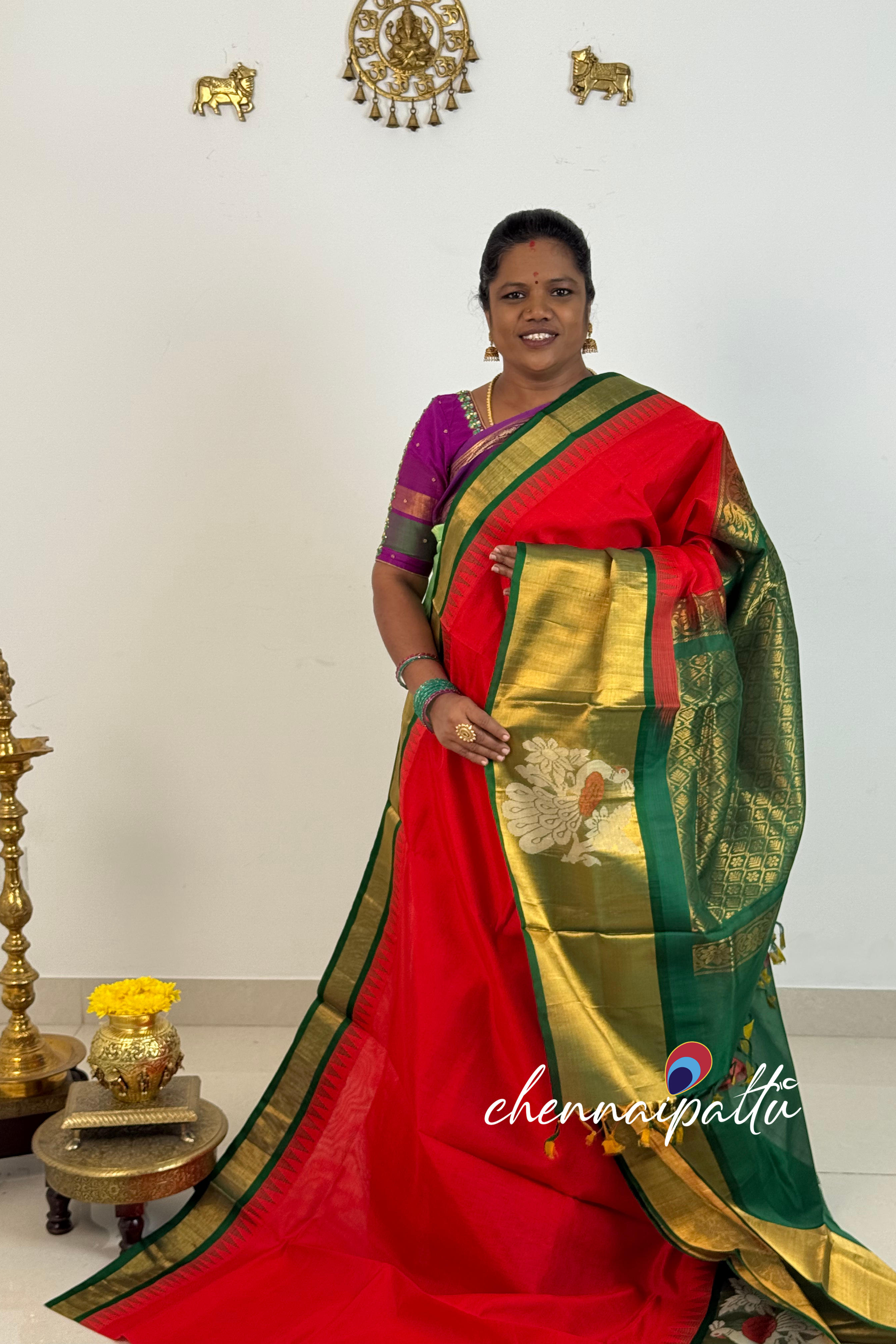 Mangai - Kupadam Silk Cotton Saree | Blouse Attached