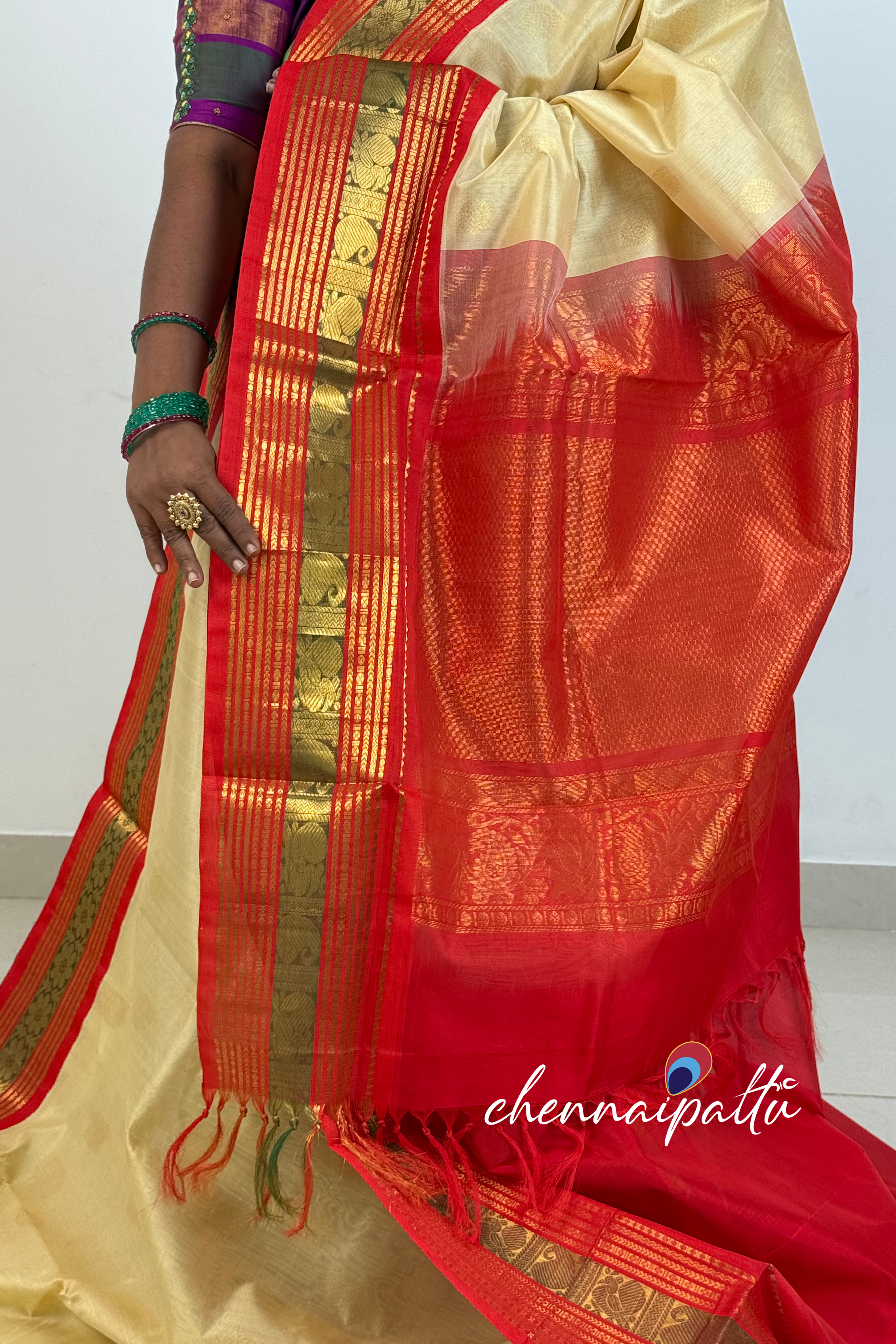 Mangai - Kupadam Silk Cotton Saree | Blouse Attached