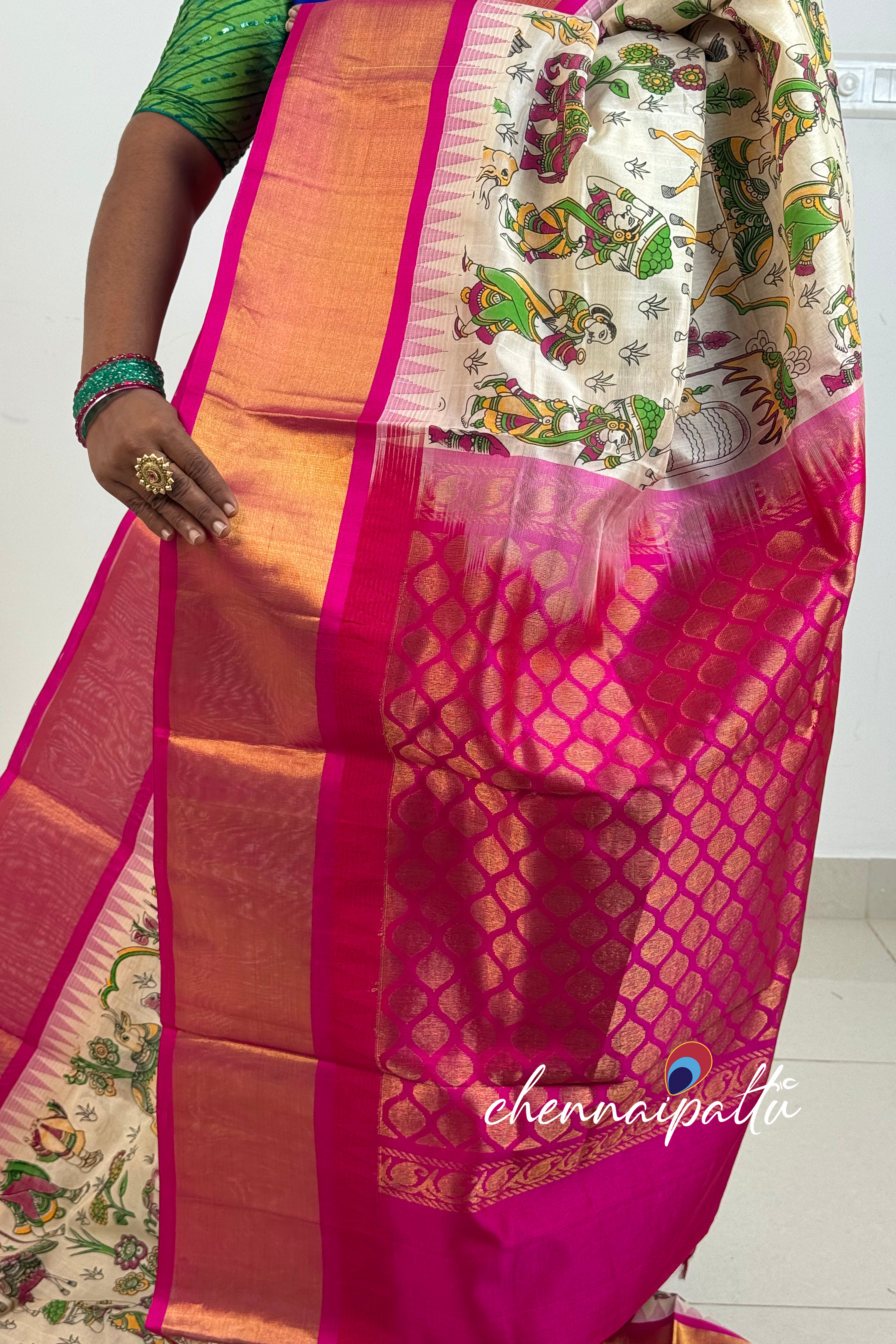 Mangai - Kupadam Silk Cotton Saree | Blouse Attached