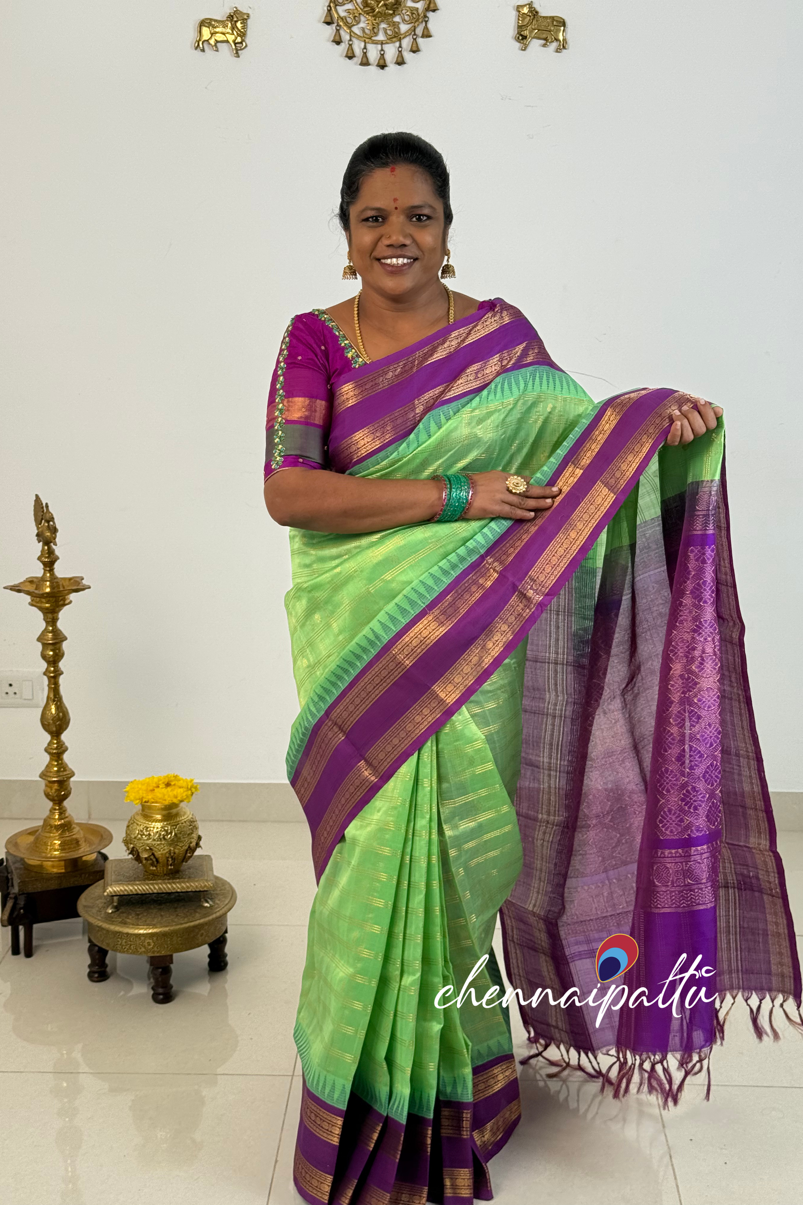 Mangai - Kupadam Silk Cotton Saree | Blouse Attached