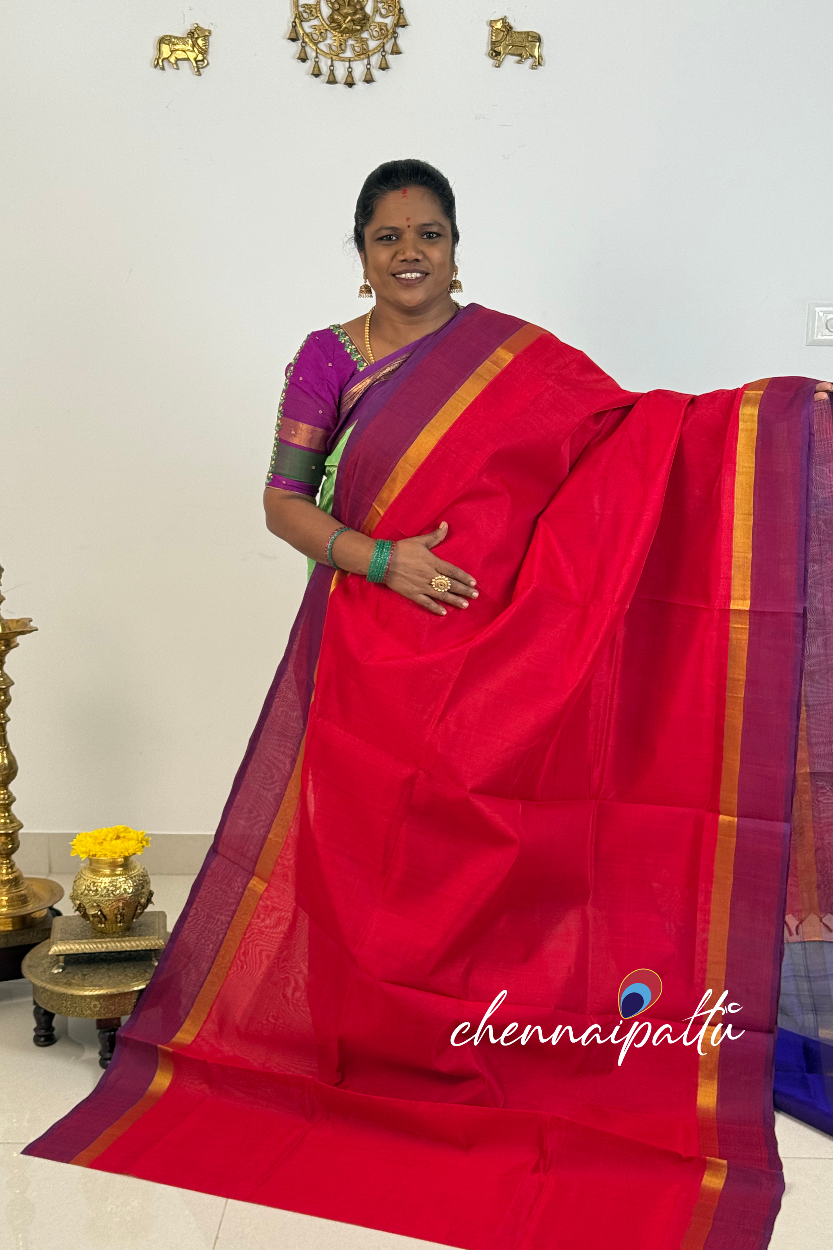 Mangai - Kupadam Silk Cotton Saree | Blouse Attached