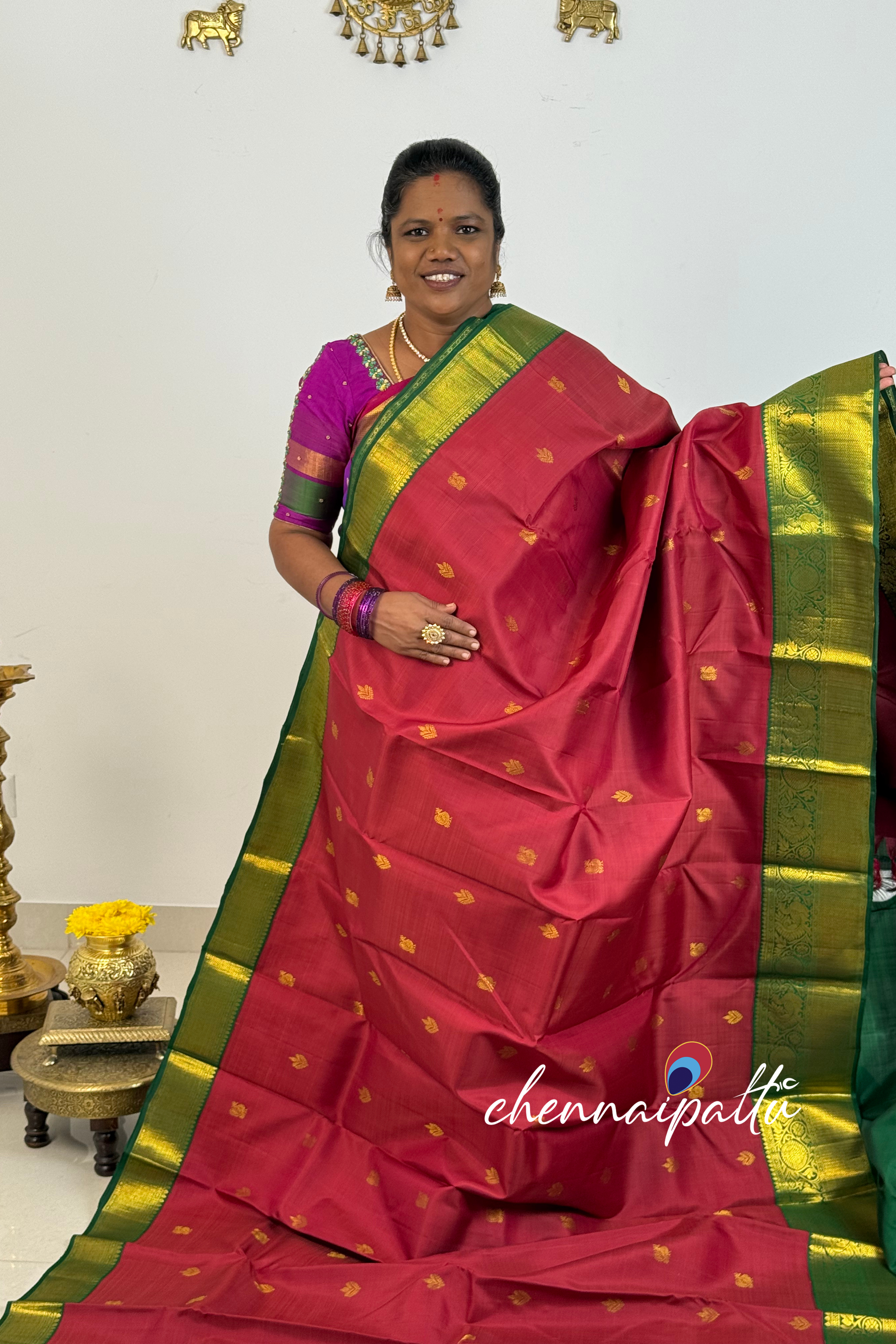 Tharagai - Kanchipuram Pure Silk Saree | Blouse Attached