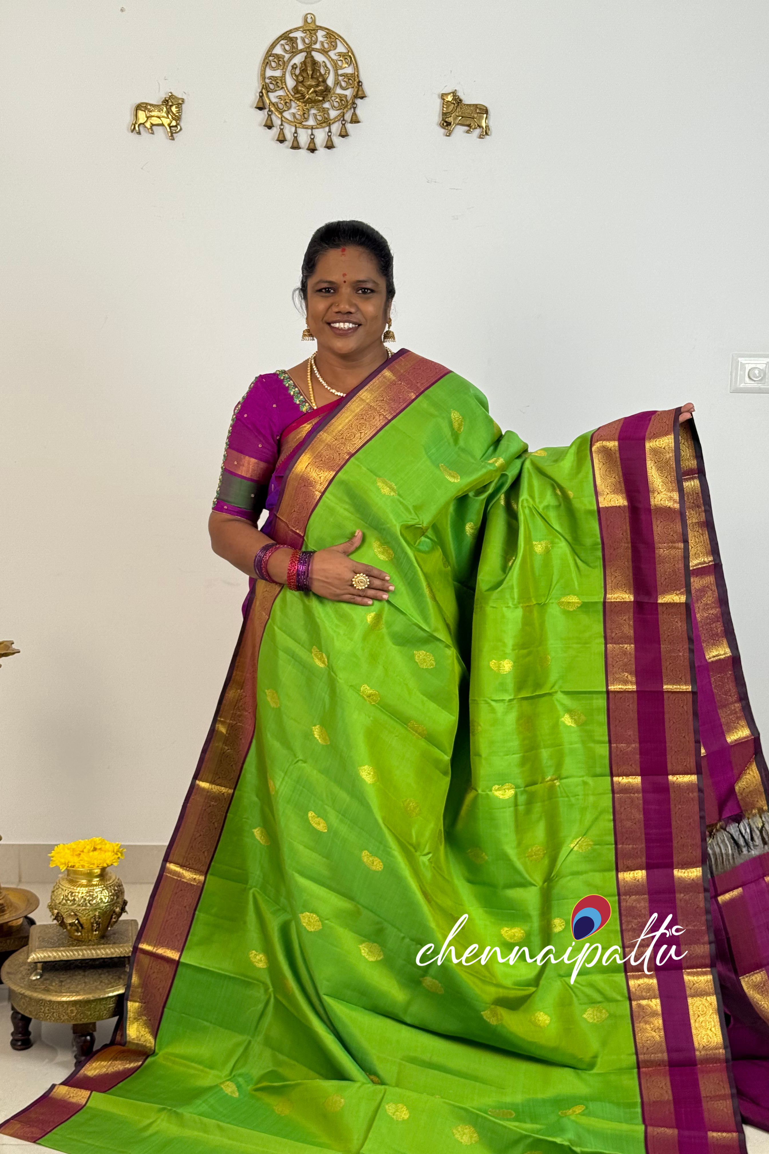 Tharagai - Kanchipuram Pure Silk Saree | Blouse Attached