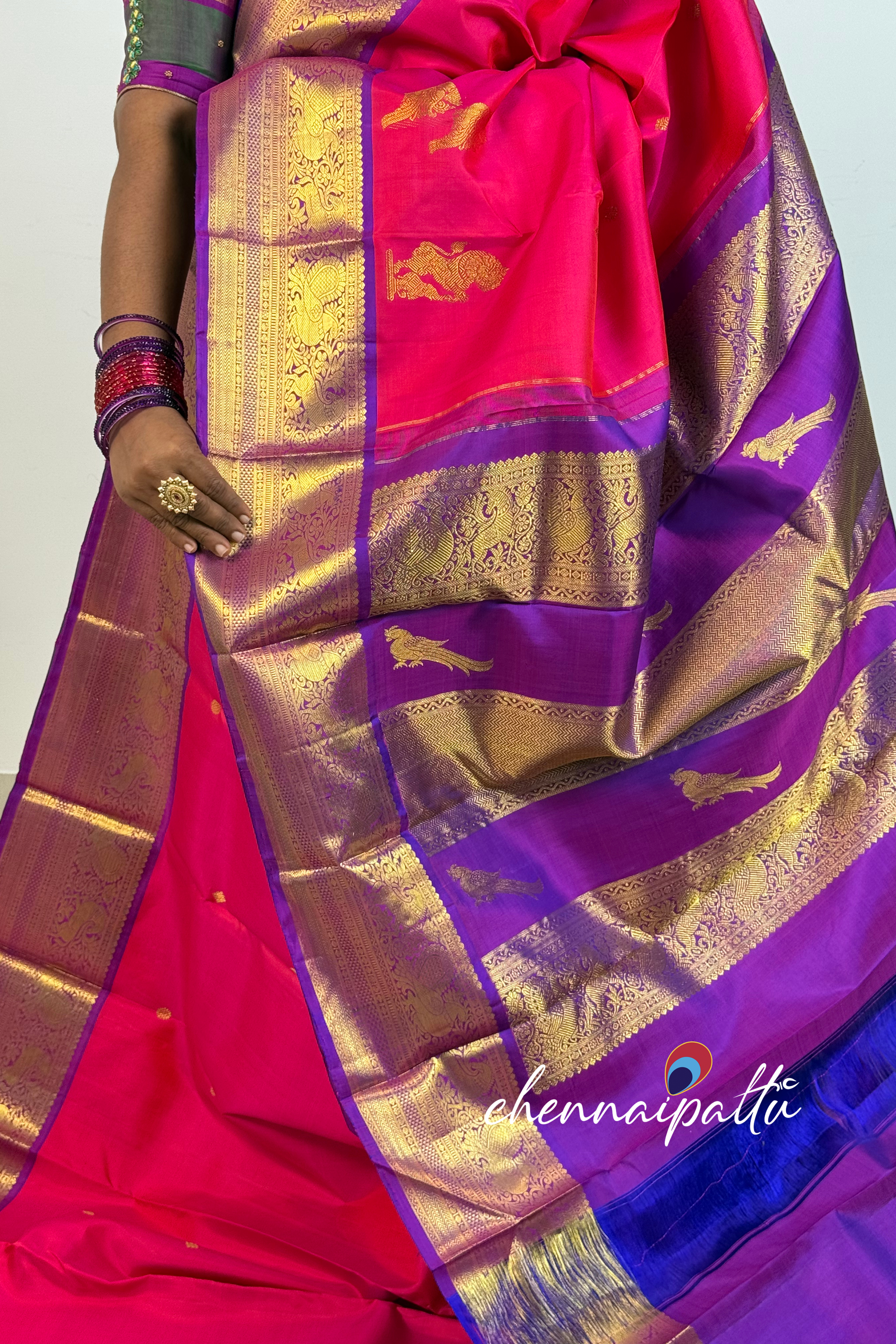 Tharagai - Kanchipuram Pure Silk Saree | Blouse Attached