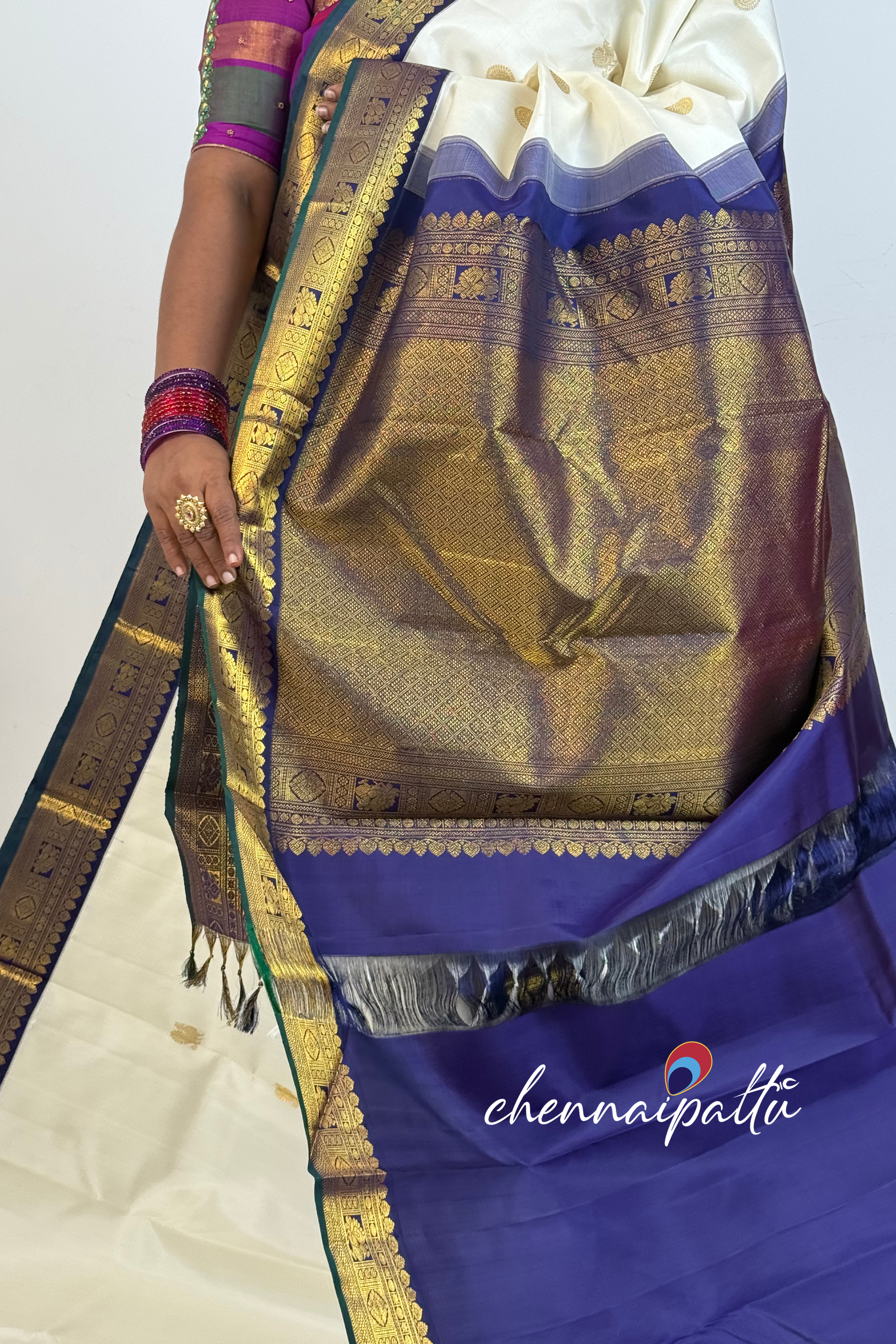 Tharagai - Kanchipuram Pure Silk Saree | Blouse Attached
