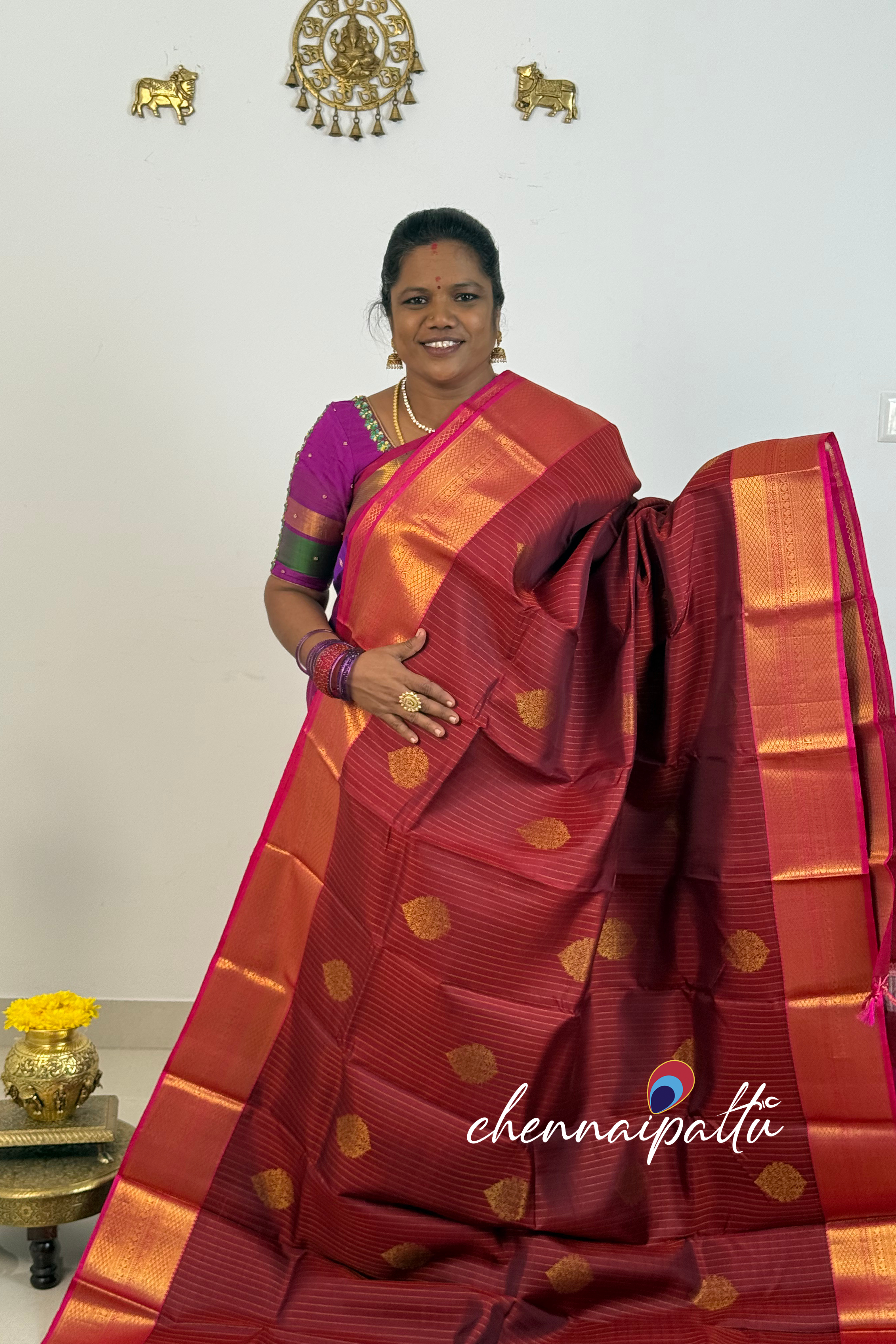 Tharagai - Kanchipuram Pure Silk Saree | Blouse Attached