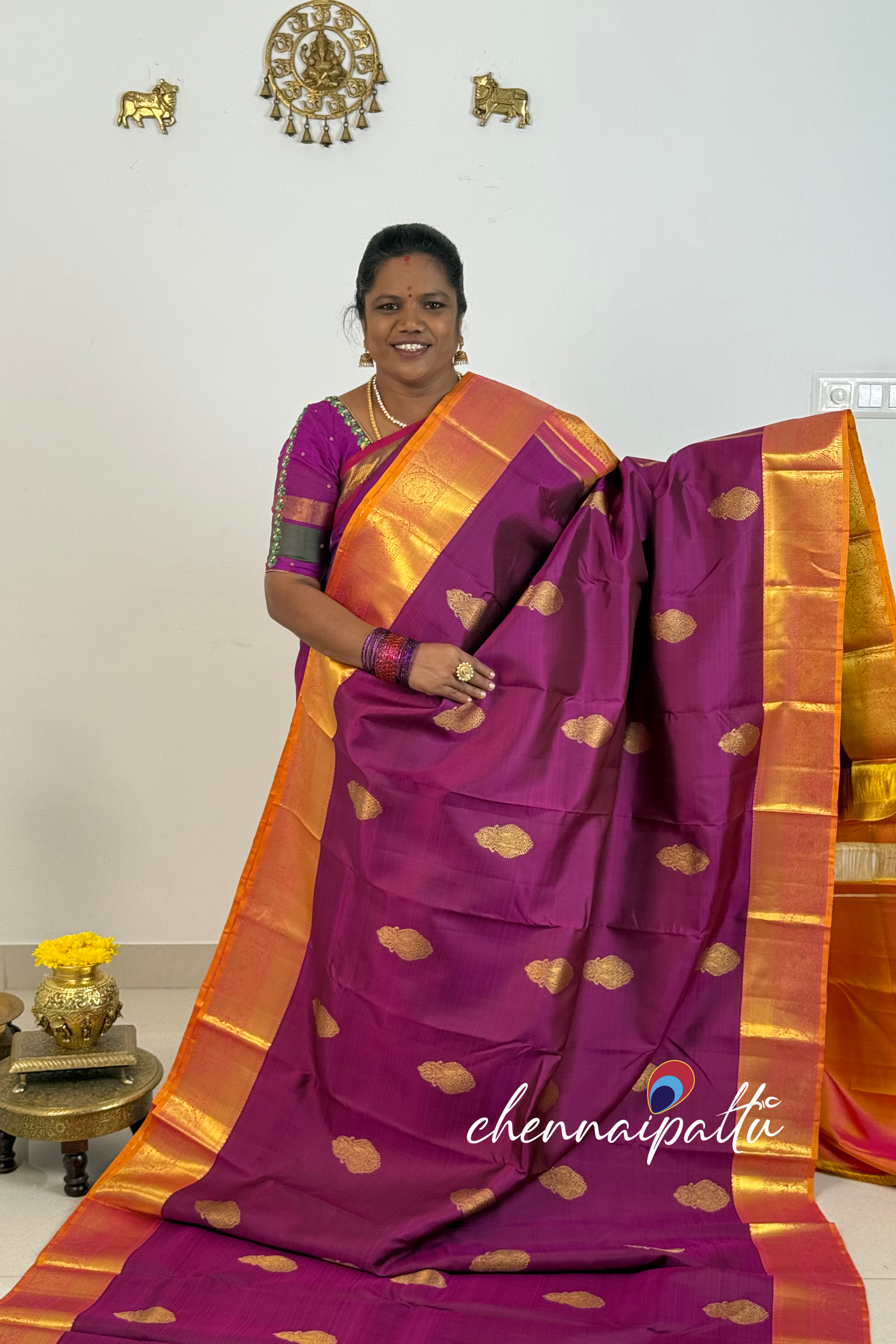 Tharagai - Kanchipuram Pure Silk Saree | Blouse Attached
