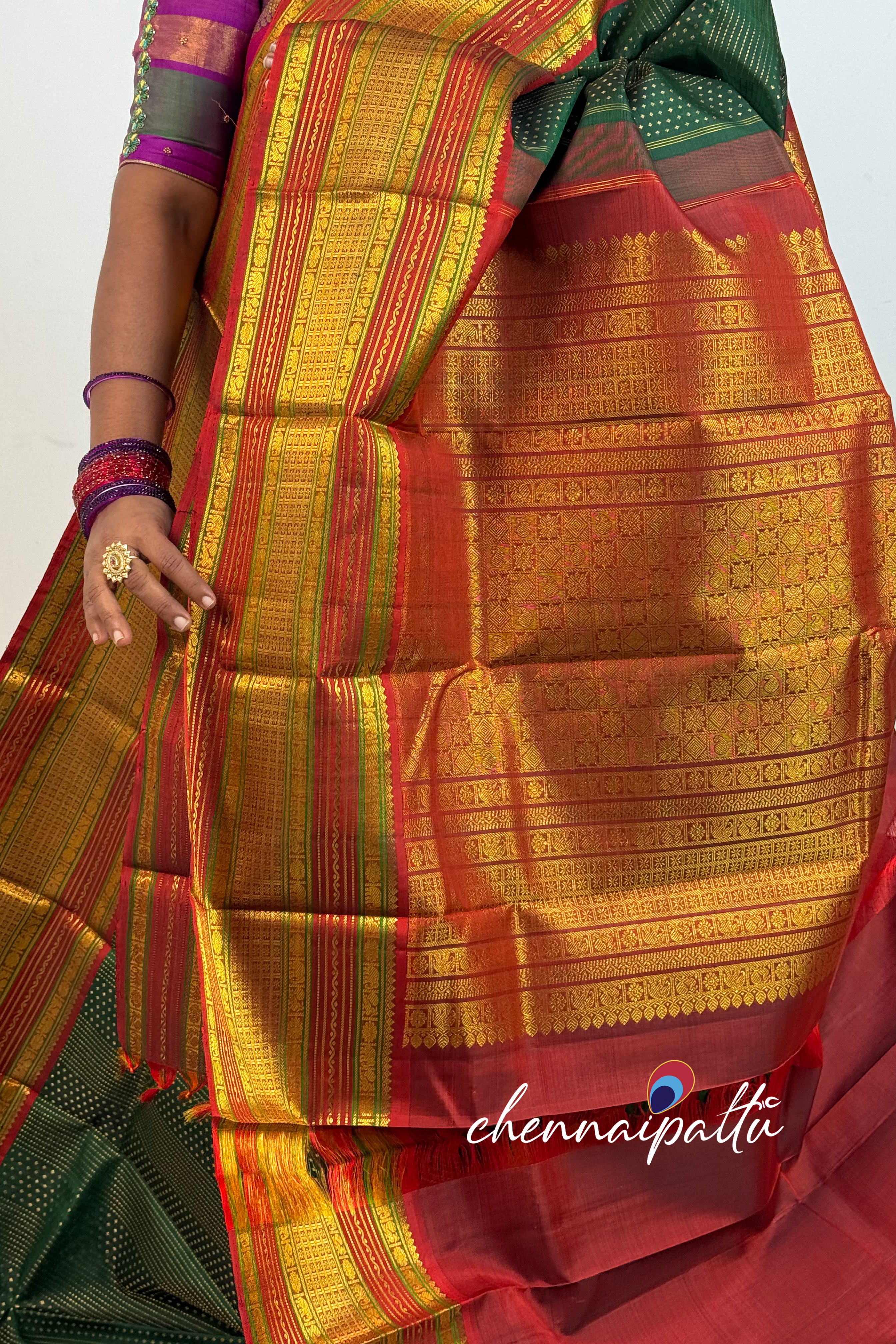 Tharagai - Kanchipuram Pure Silk Saree | Blouse Attached
