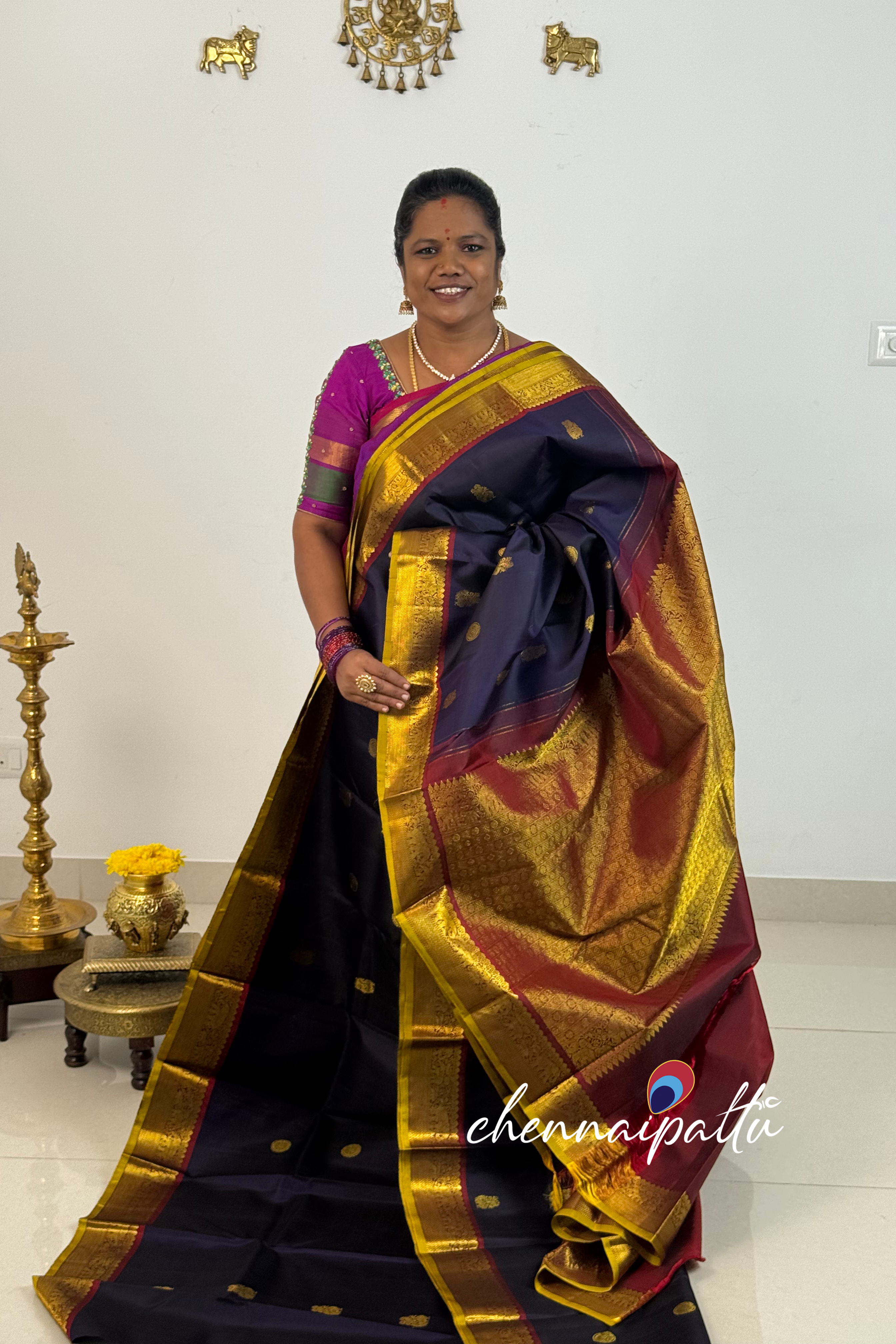 Tharagai - Kanchipuram Pure Silk Saree | Blouse Attached