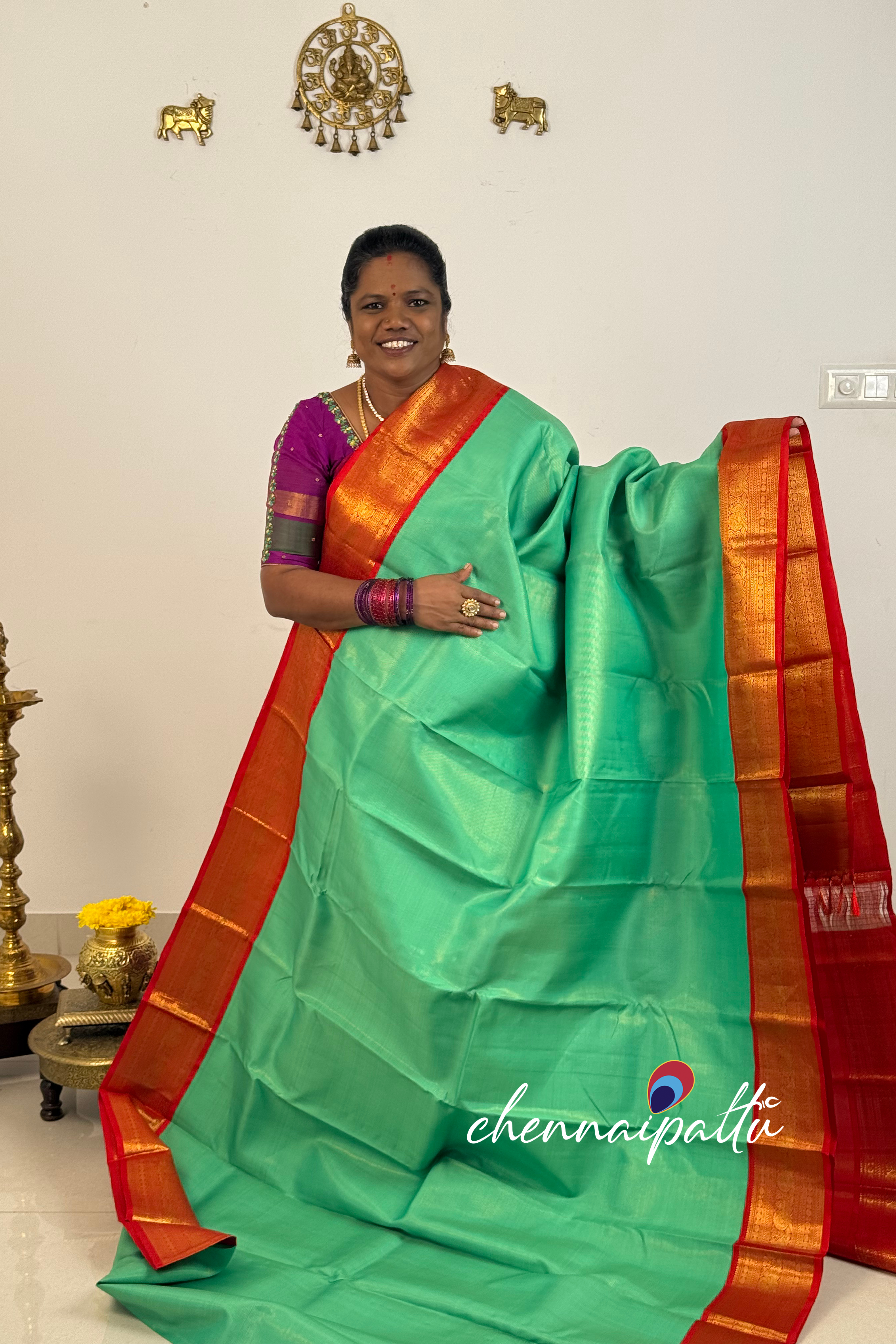 Tharagai - Kanchipuram Pure Silk Saree | Blouse Attached