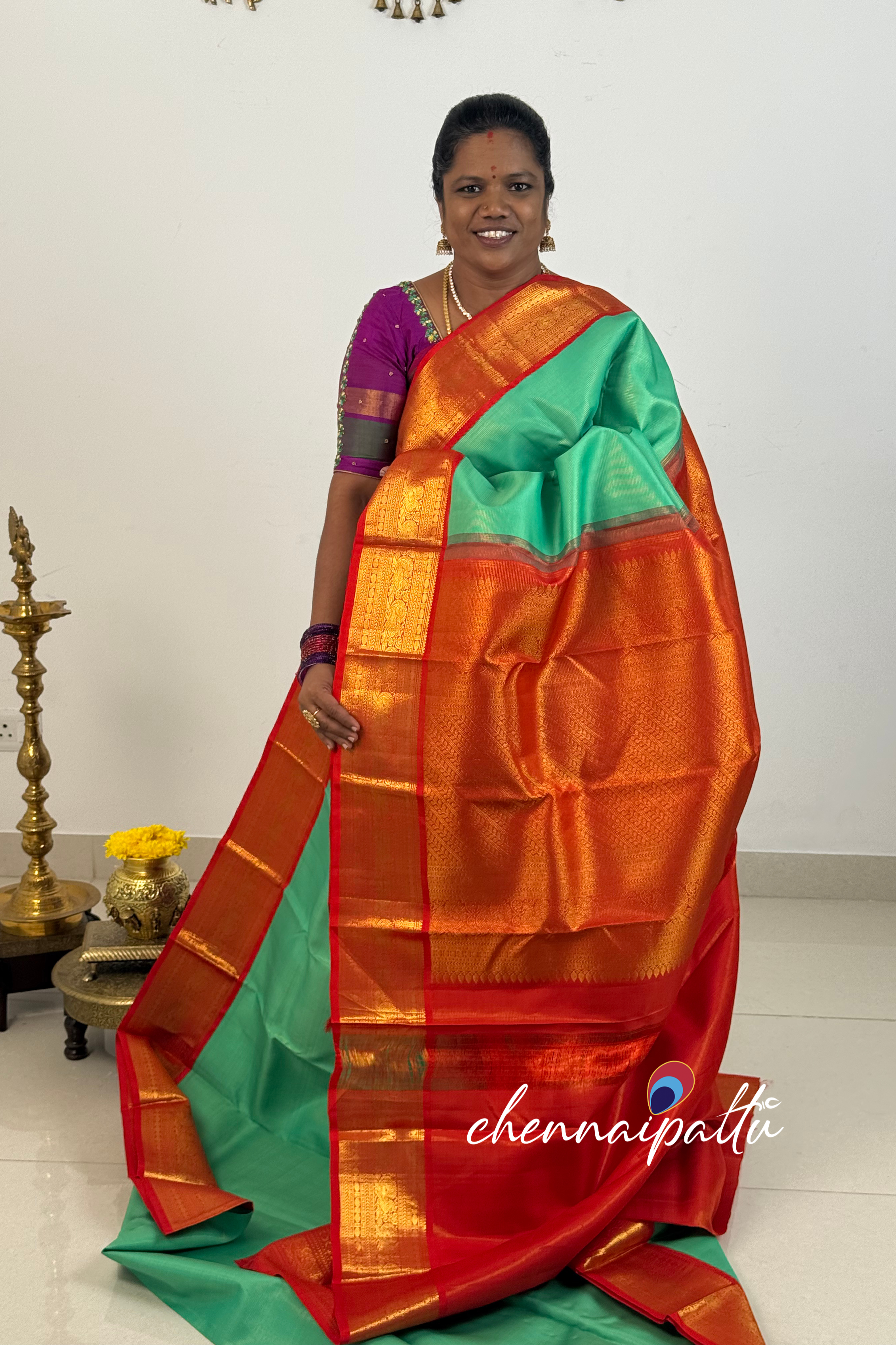 Tharagai - Kanchipuram Pure Silk Saree | Blouse Attached