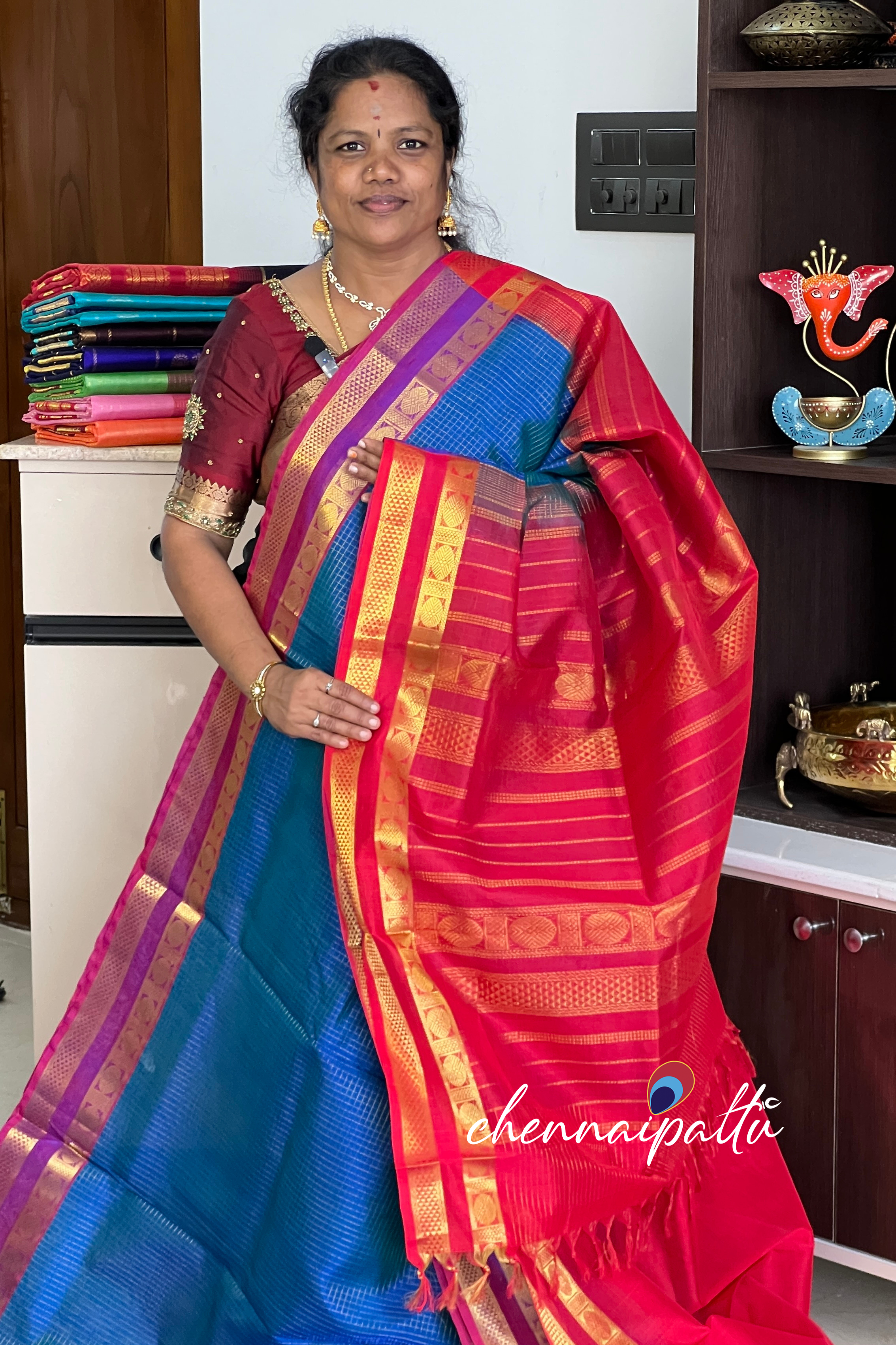 Mangai - Silk Cotton Saree | Blouse Attached