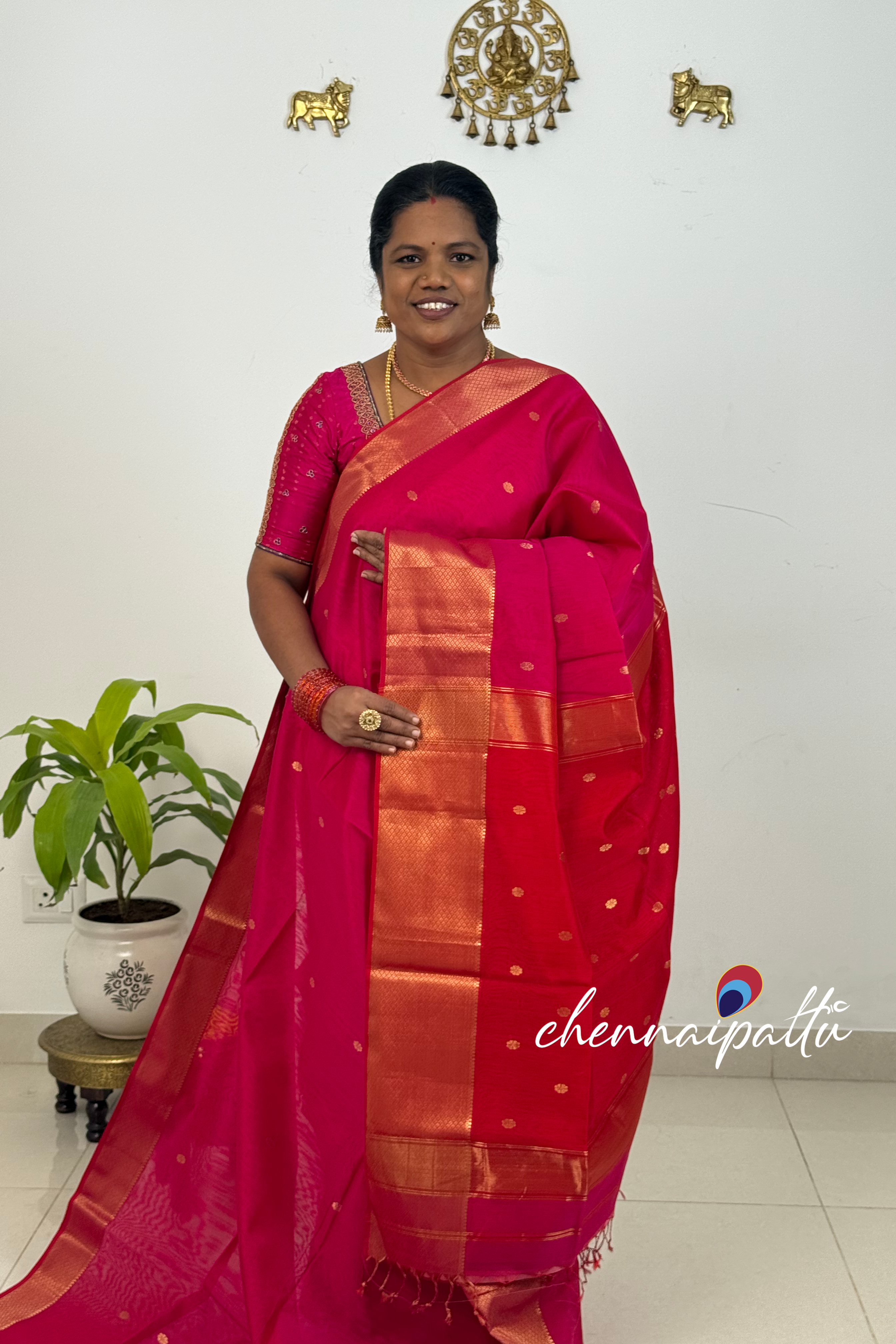 JEEVA – Maheshwari Silk Cotton Saree | Blouse Attached