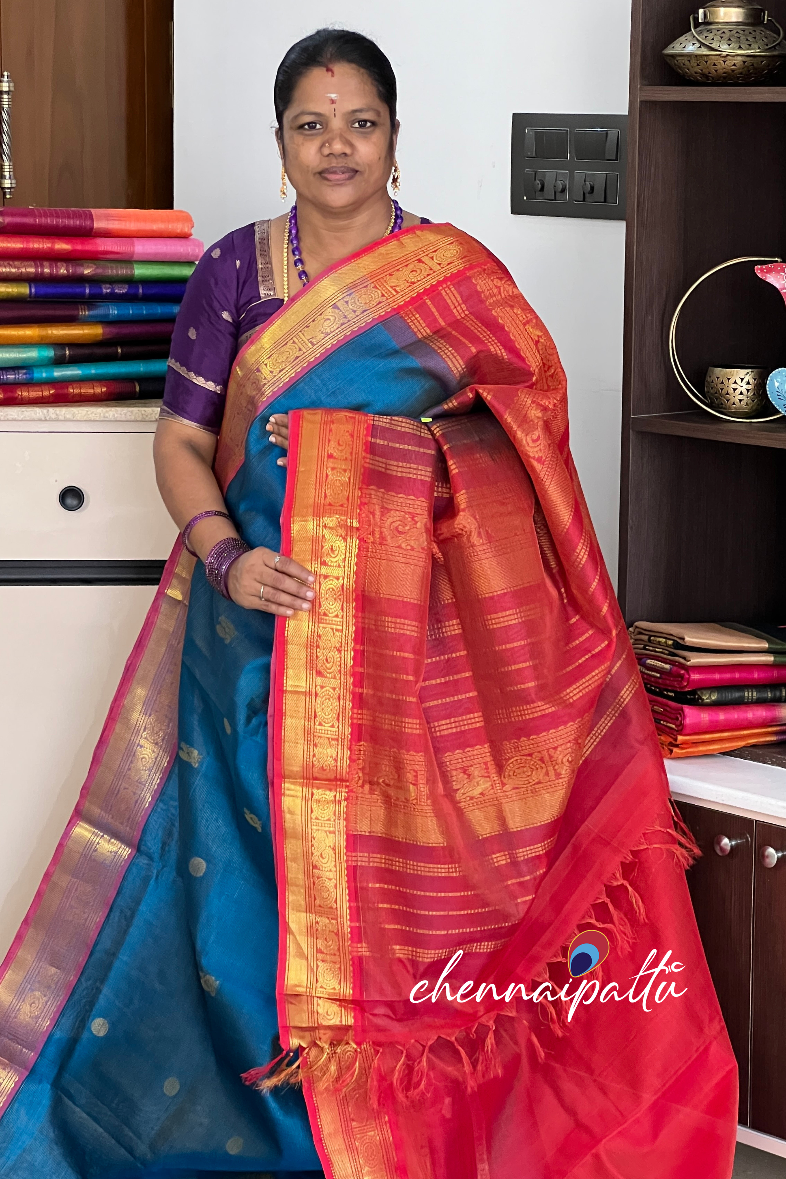 Mangai - Silk Cotton Saree | Blouse Attached