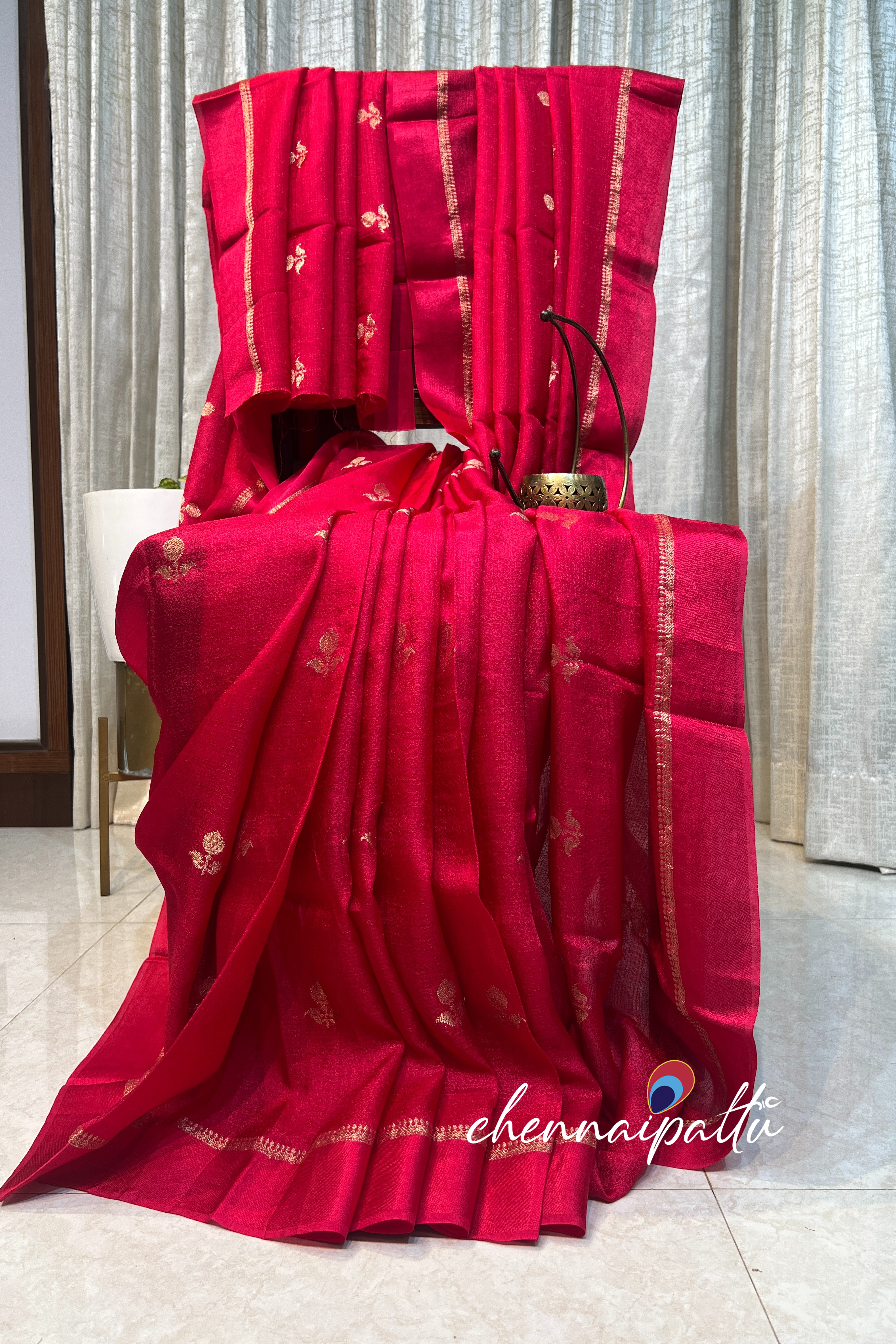 SUNITHA – Vintage Semi Viscose Crepe Saree | Satin Border