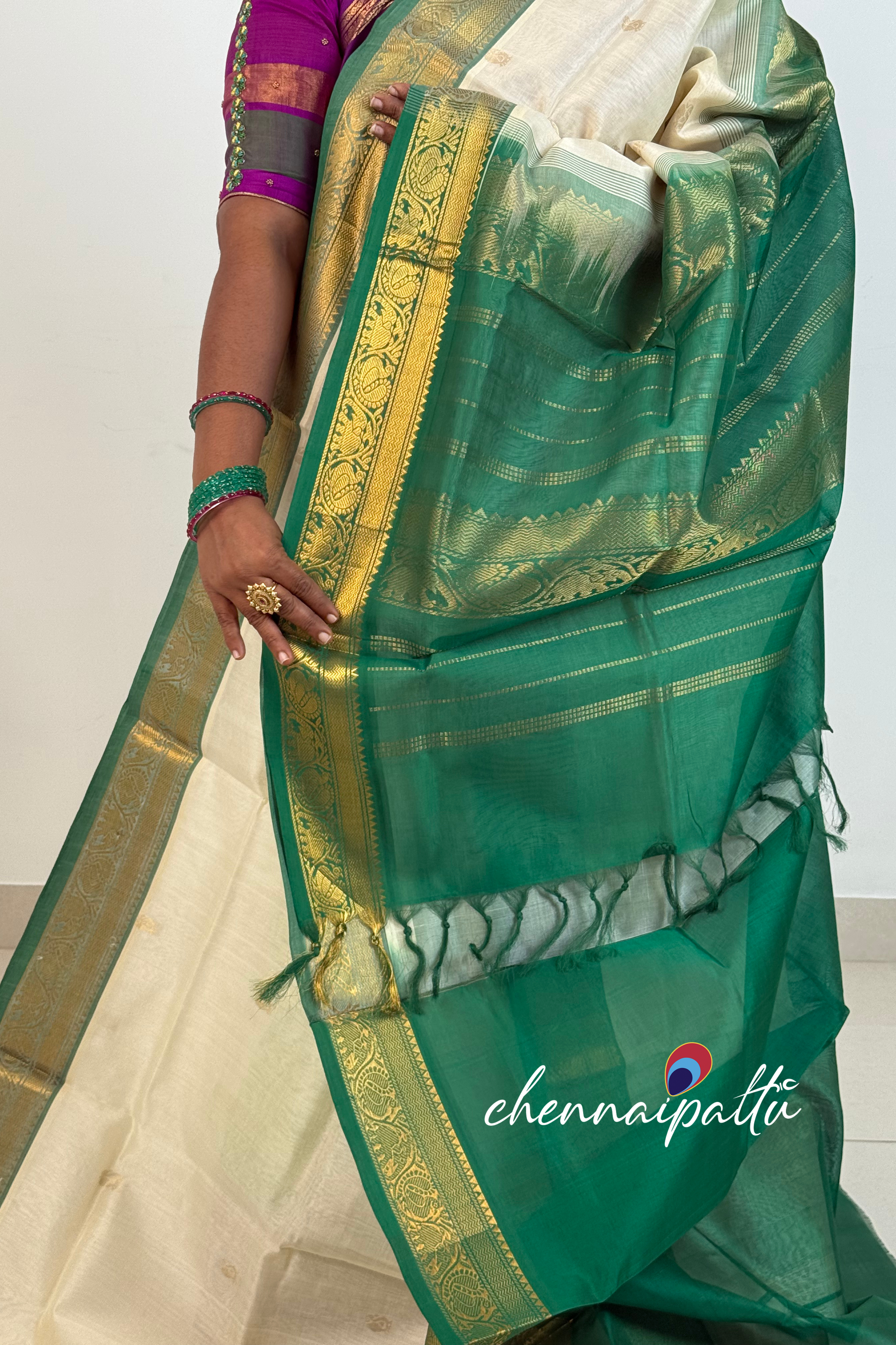 Mangai - Kupadam Silk Cotton Saree | Blouse Attached