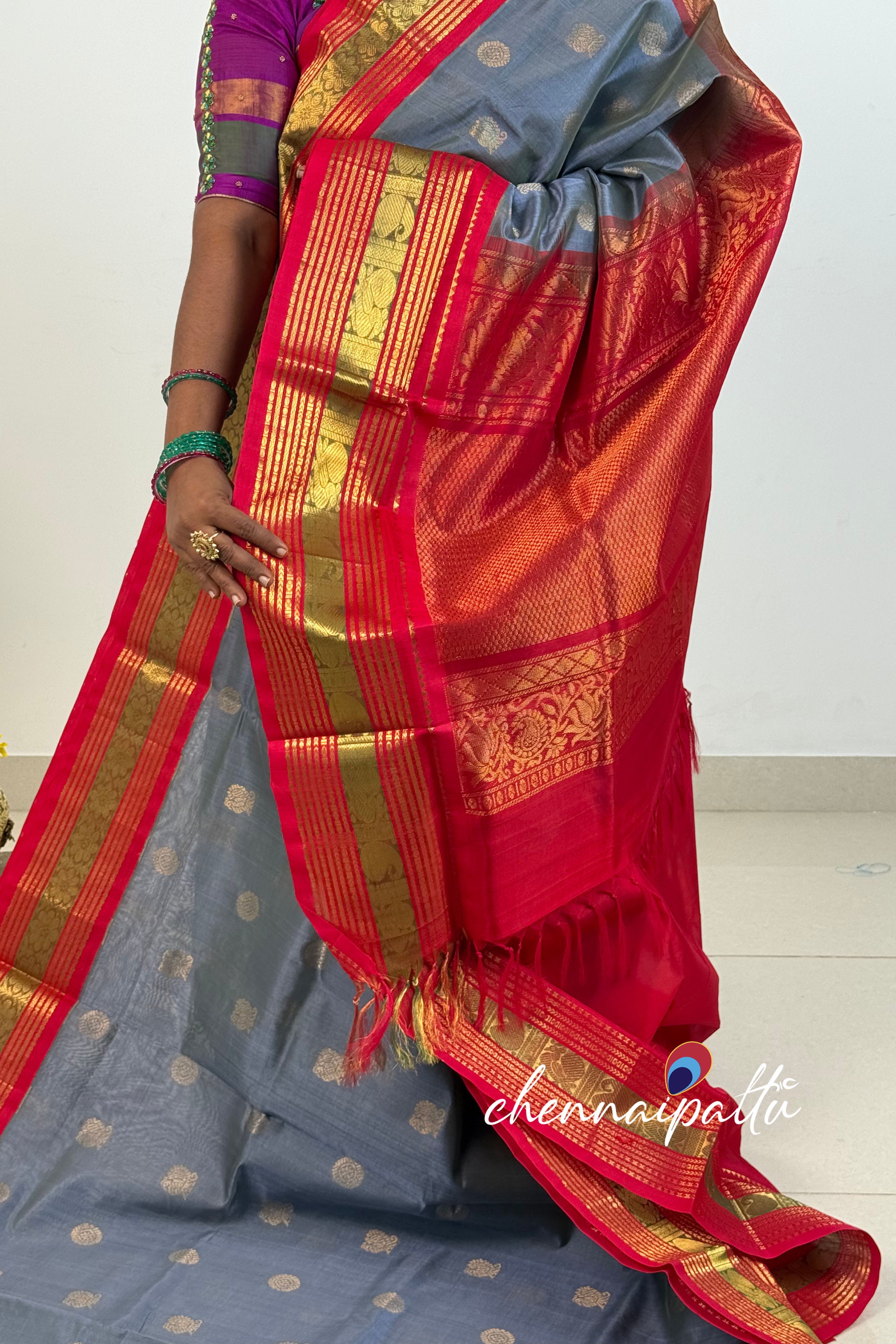 Mangai - Kupadam Silk Cotton Saree | Blouse Attached