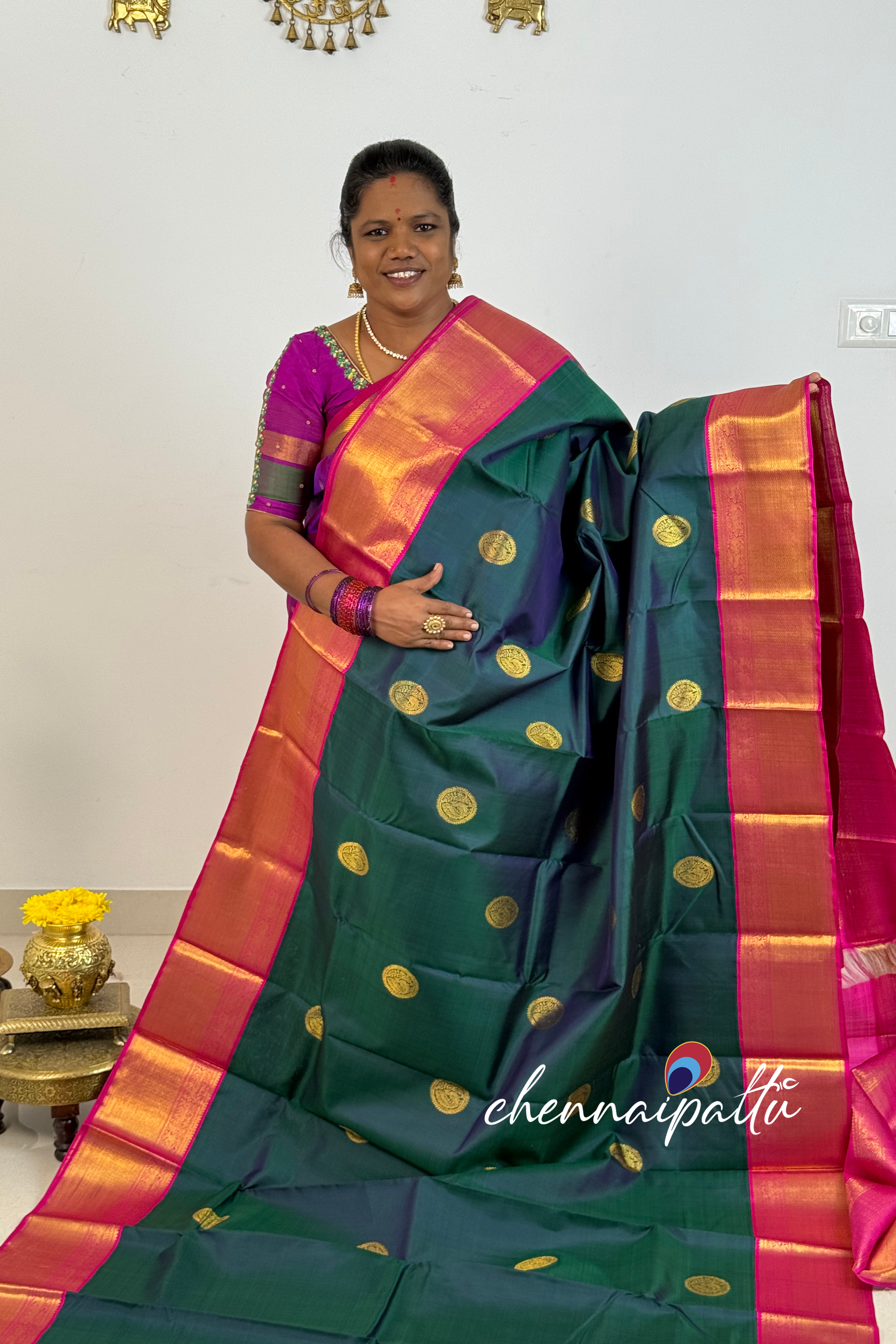 Tharagai - Kanchipuram Pure Silk Saree | Blouse Attached