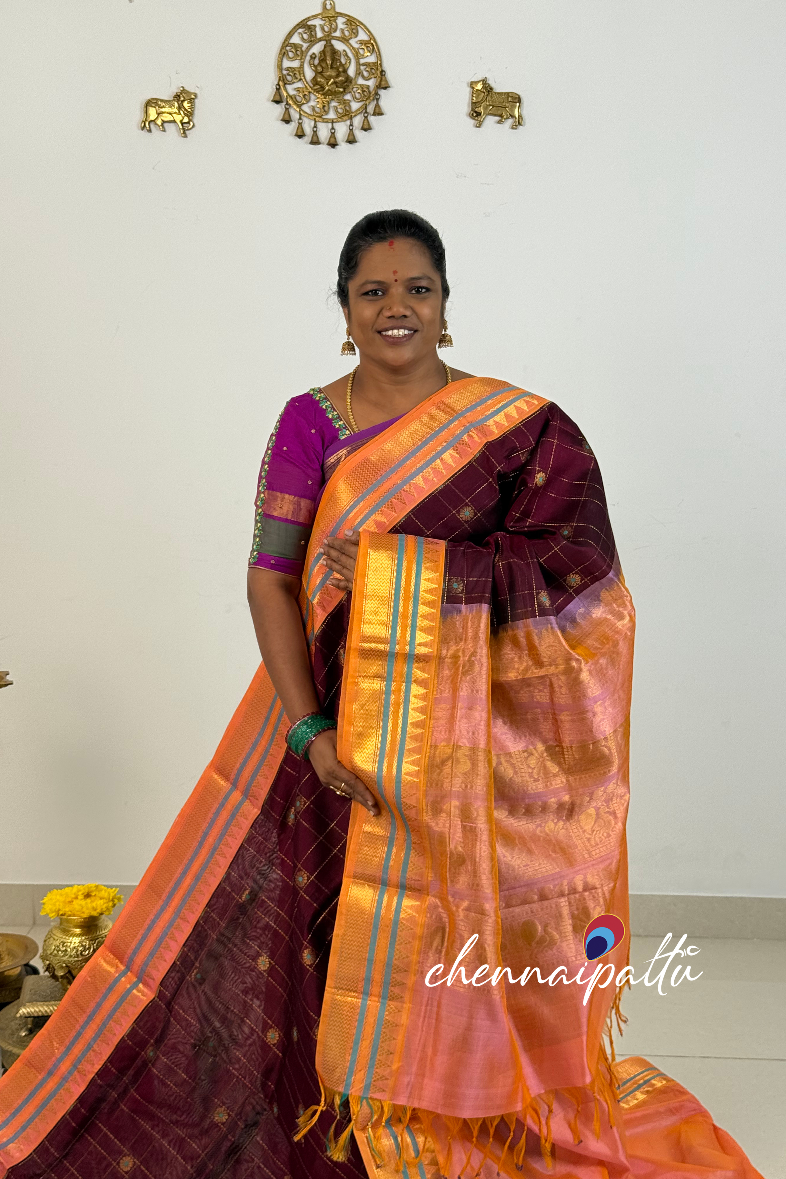 Mangai - Kupadam Silk Cotton Saree | Blouse Attached