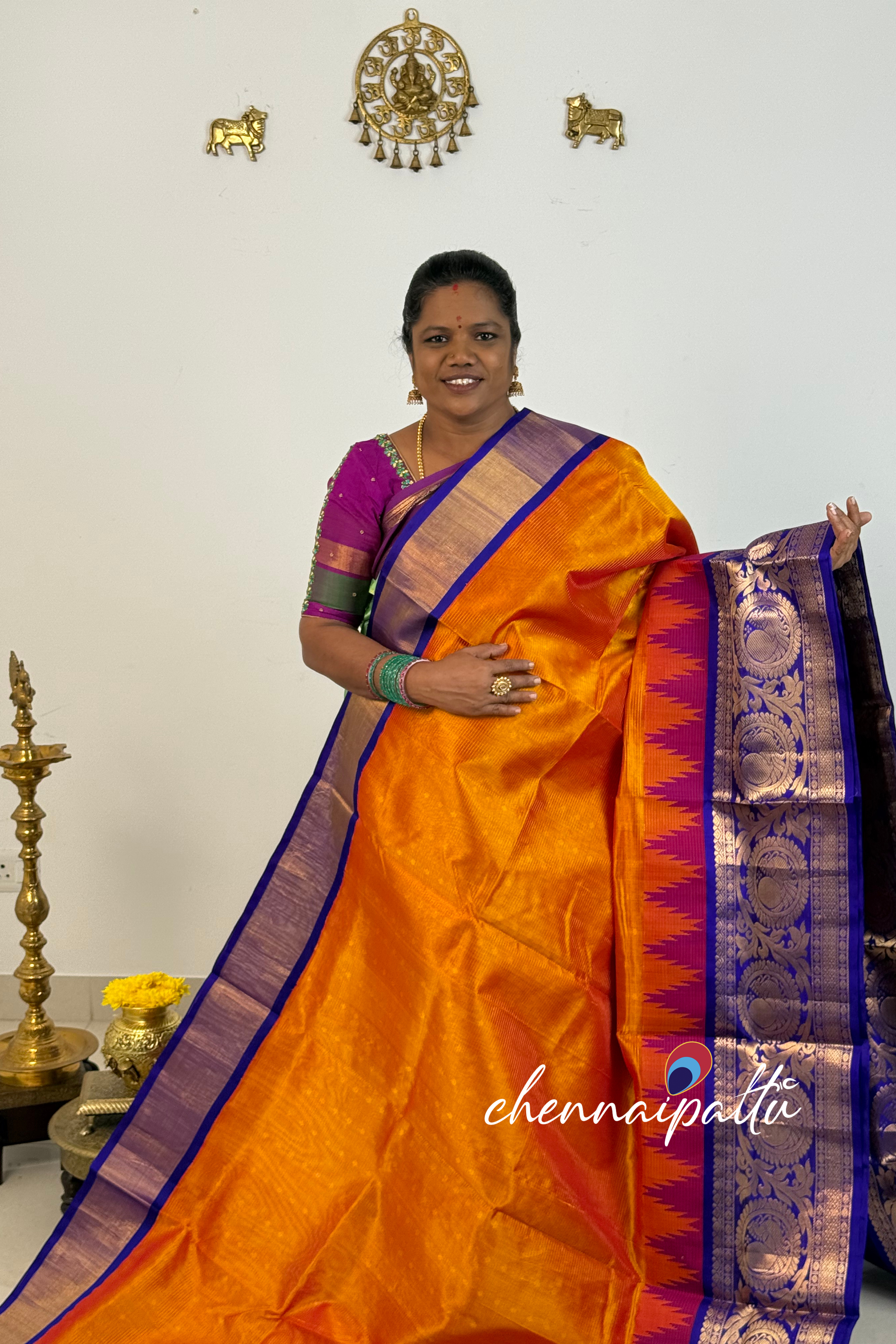 Mangai - Kupadam Silk Cotton Saree | Blouse Attached