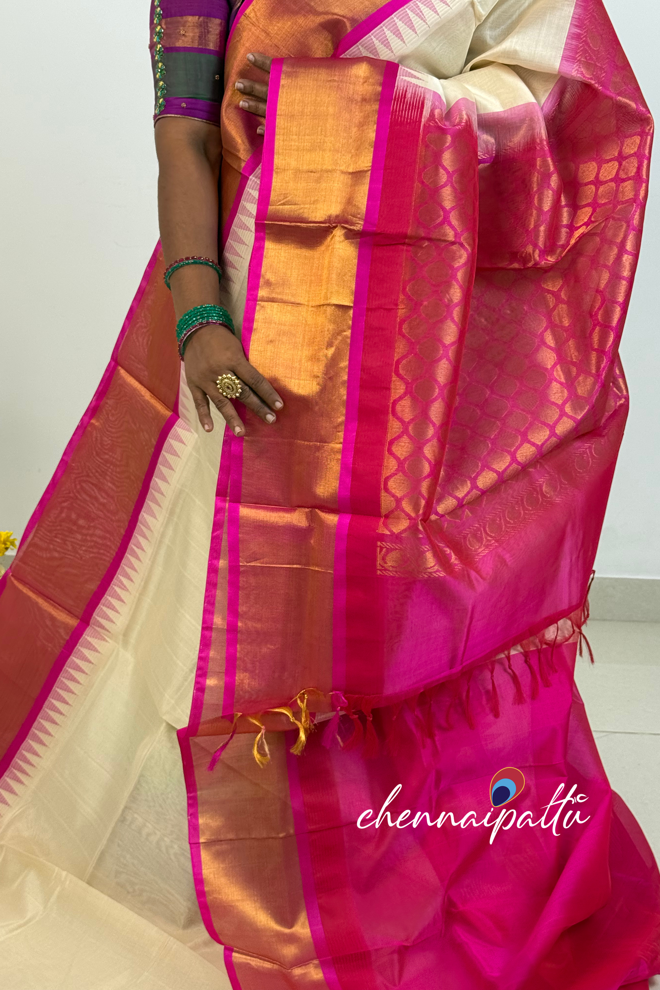 Mangai - Kupadam Silk Cotton Saree | Blouse Attached