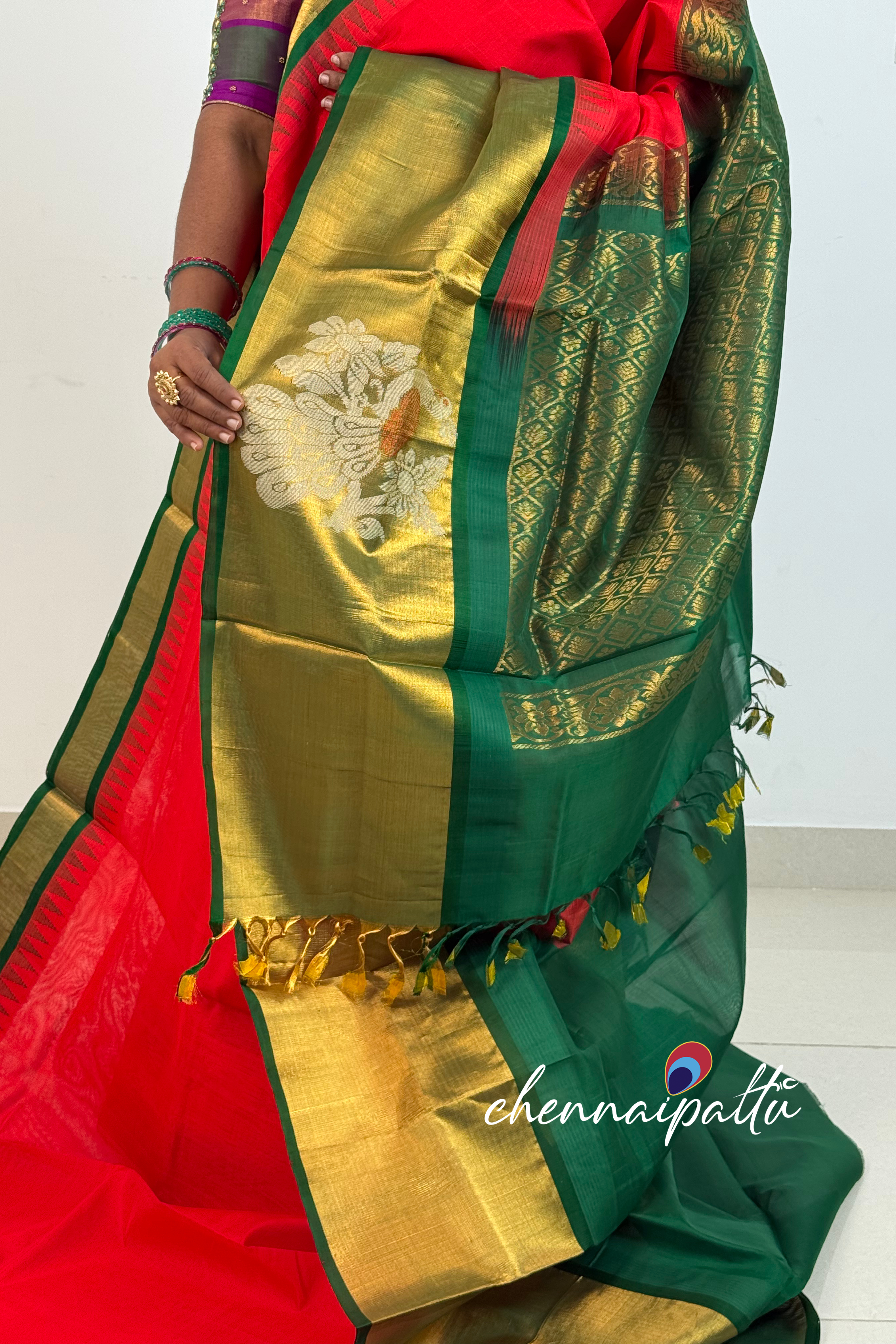 Mangai - Kupadam Silk Cotton Saree | Blouse Attached