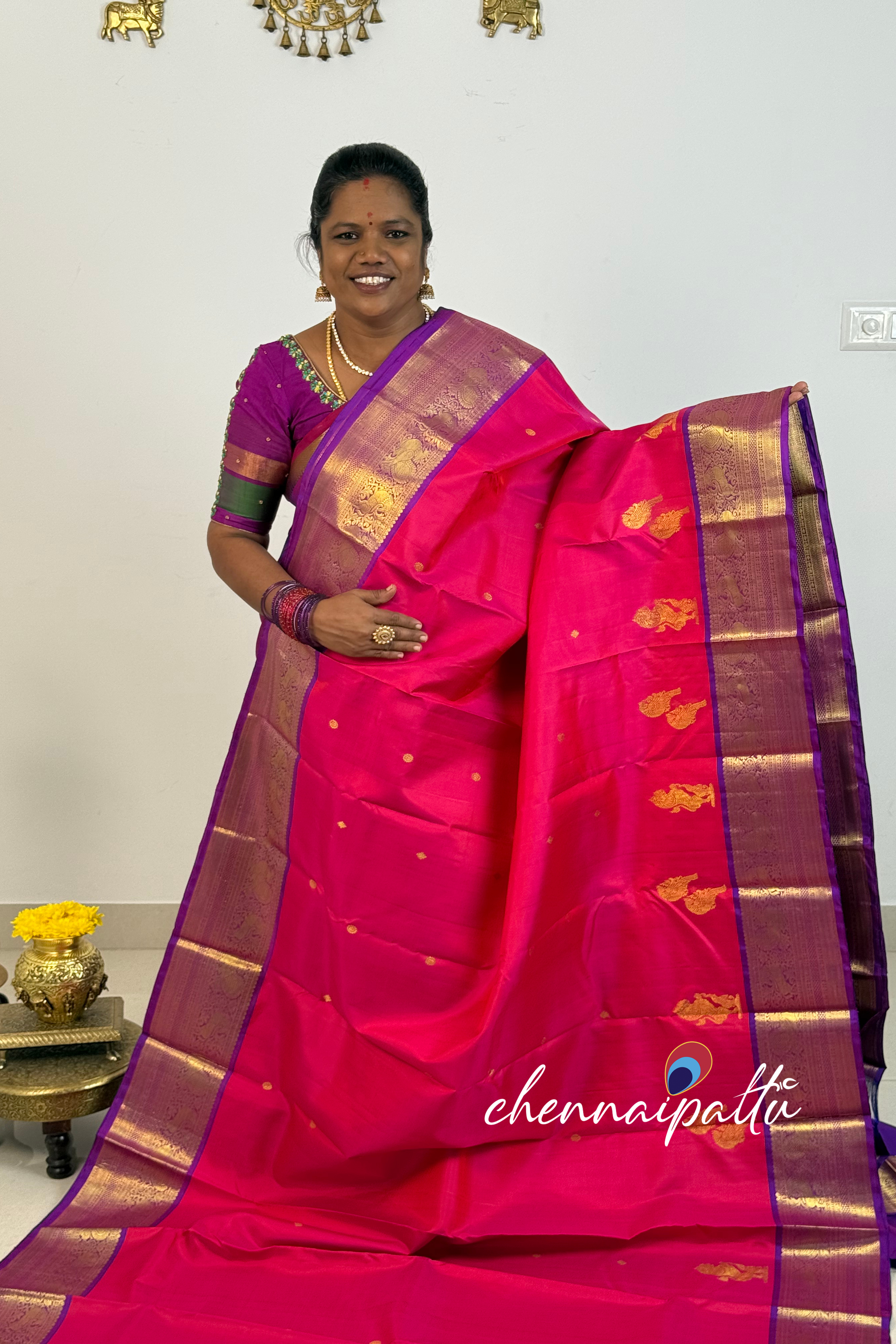 Tharagai - Kanchipuram Pure Silk Saree | Blouse Attached