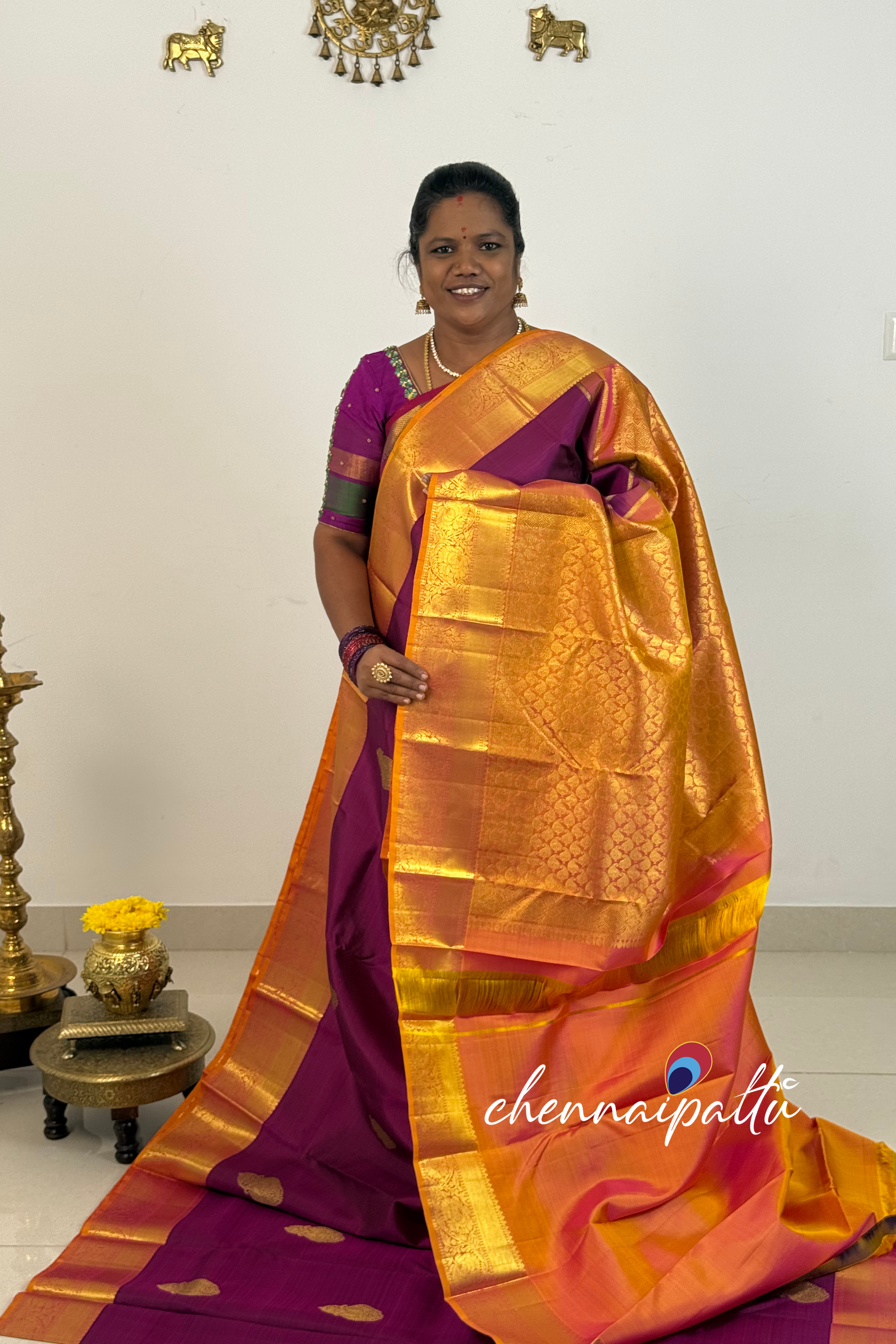 Tharagai - Kanchipuram Pure Silk Saree | Blouse Attached