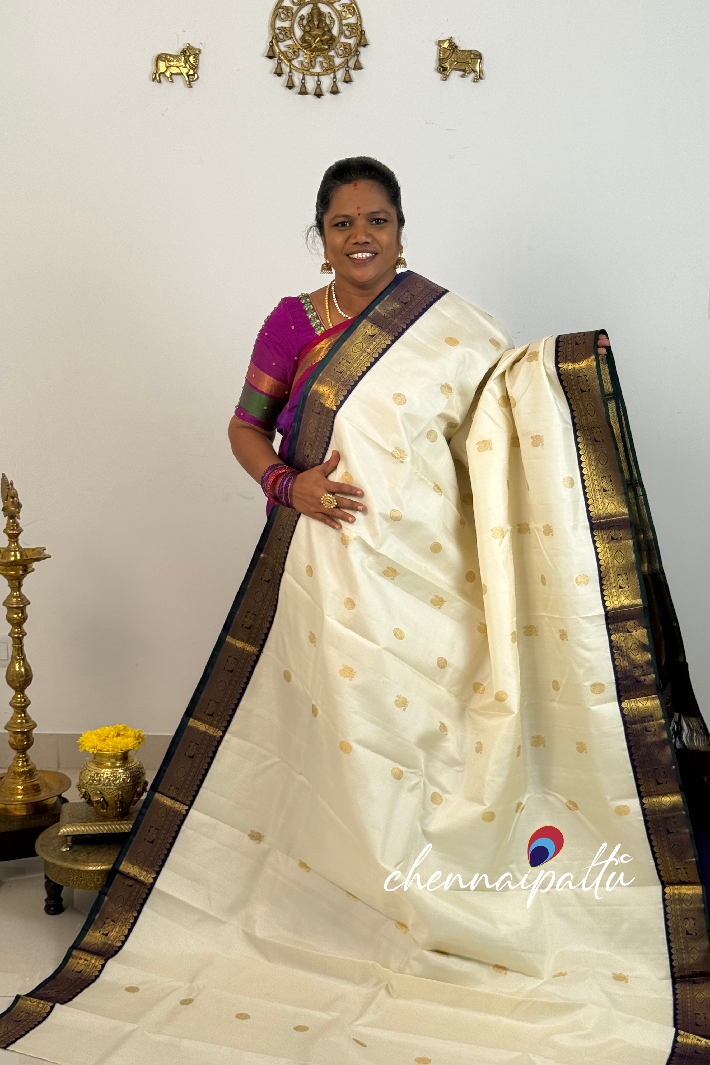 Tharagai - Kanchipuram Pure Silk Saree | Blouse Attached
