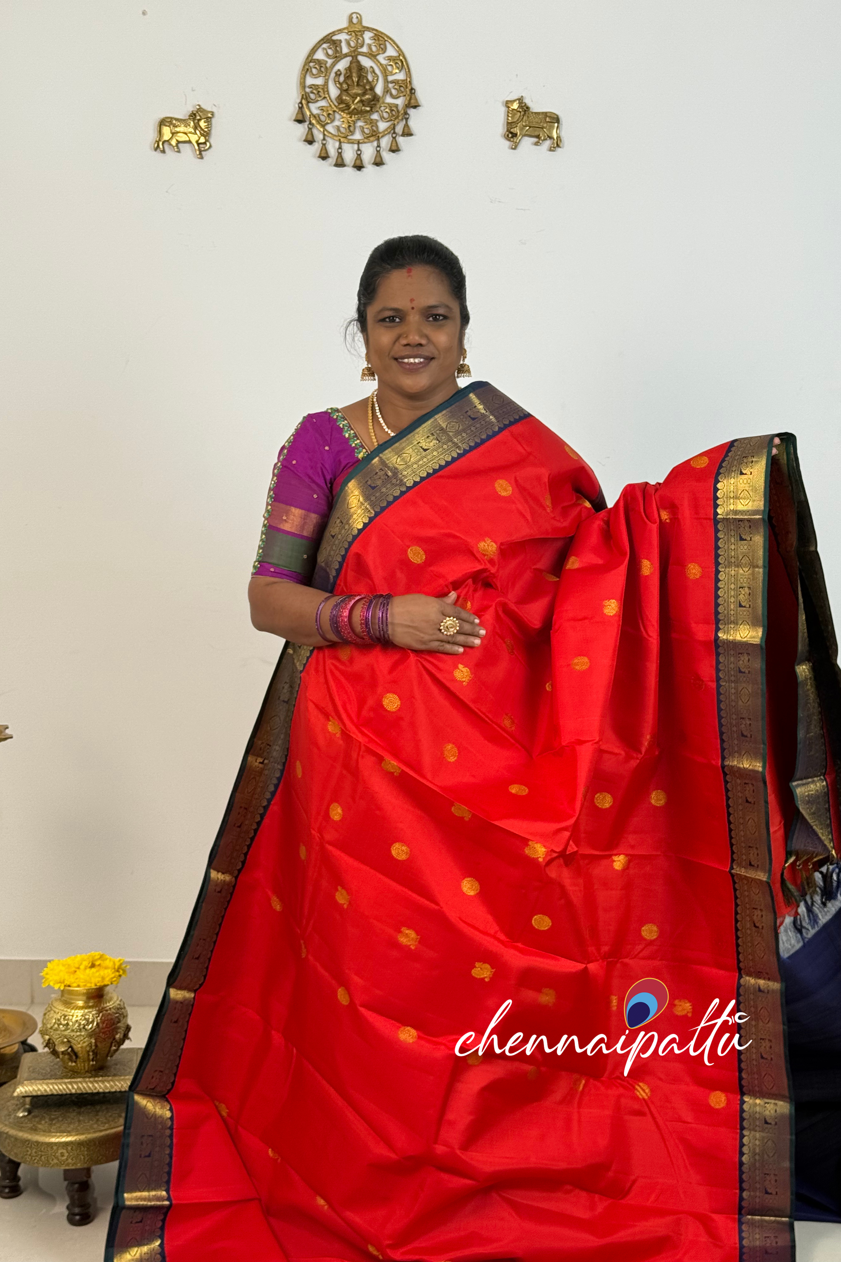 Tharagai - Kanchipuram Pure Silk Saree | Blouse Attached