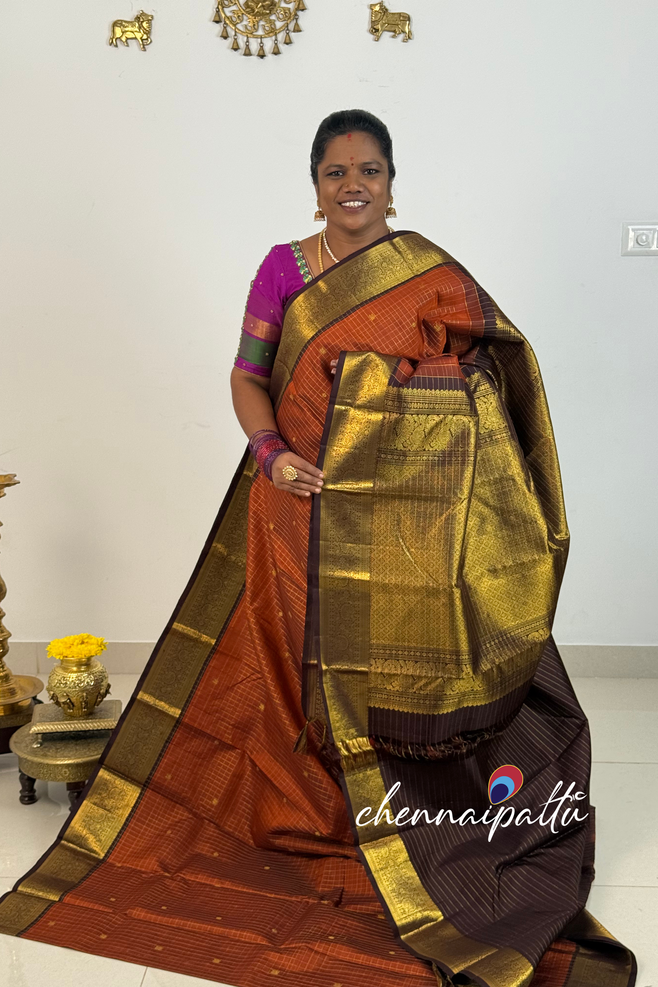 Tharagai - Kanchipuram Pure Silk Saree | Blouse Attached