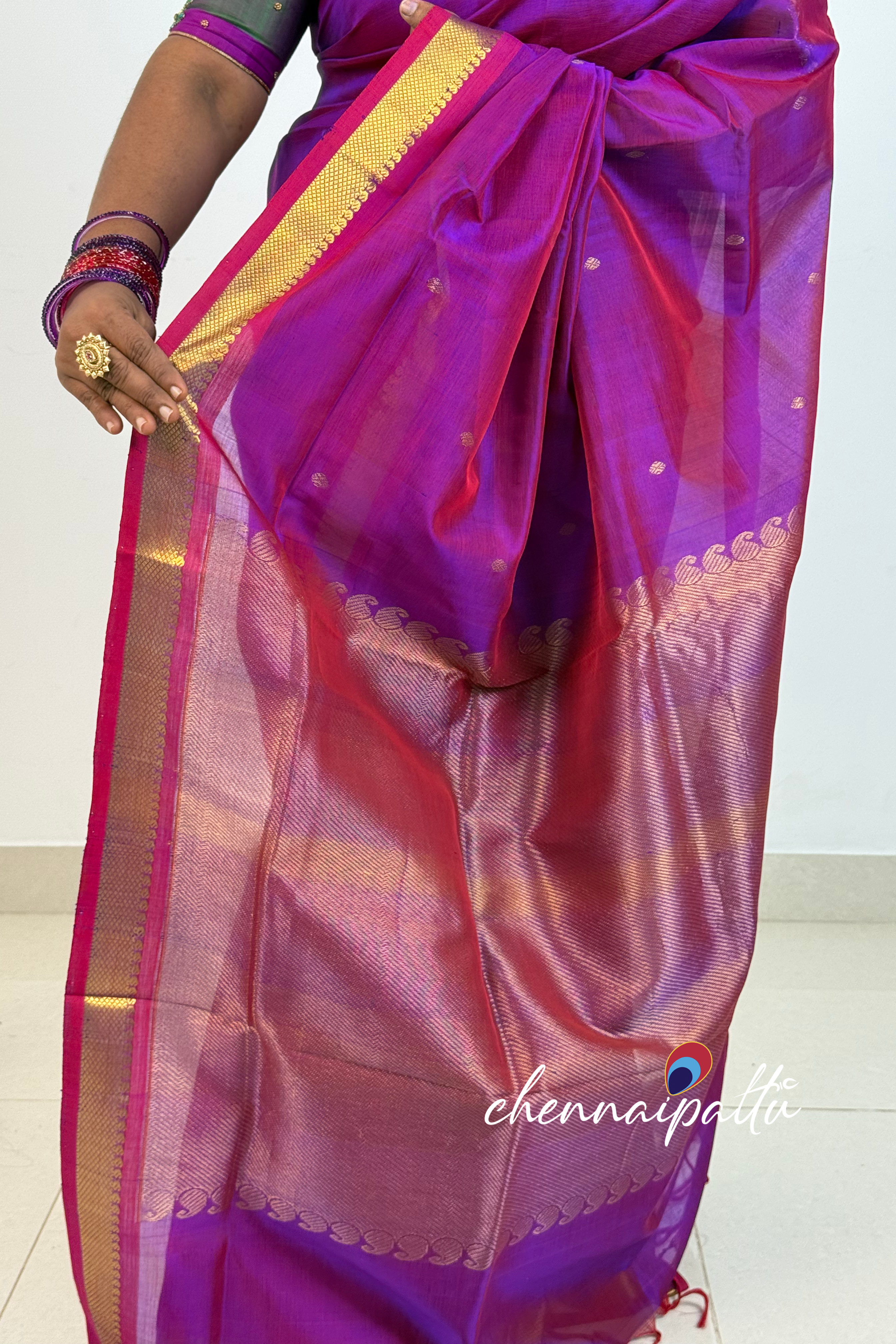 Mangai - Kupadam Silk Cotton Saree | Blouse Attached