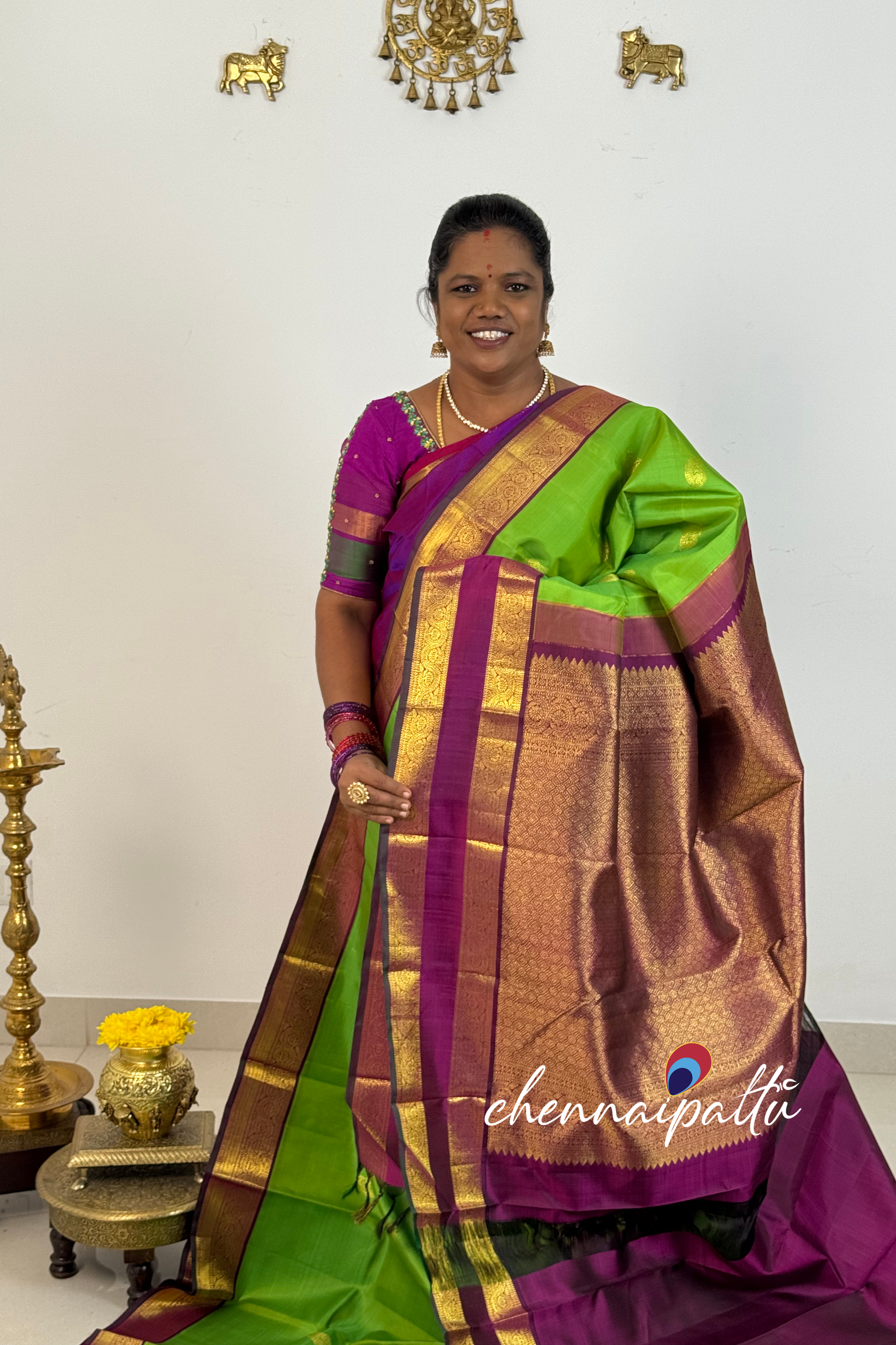 Tharagai - Kanchipuram Pure Silk Saree | Blouse Attached