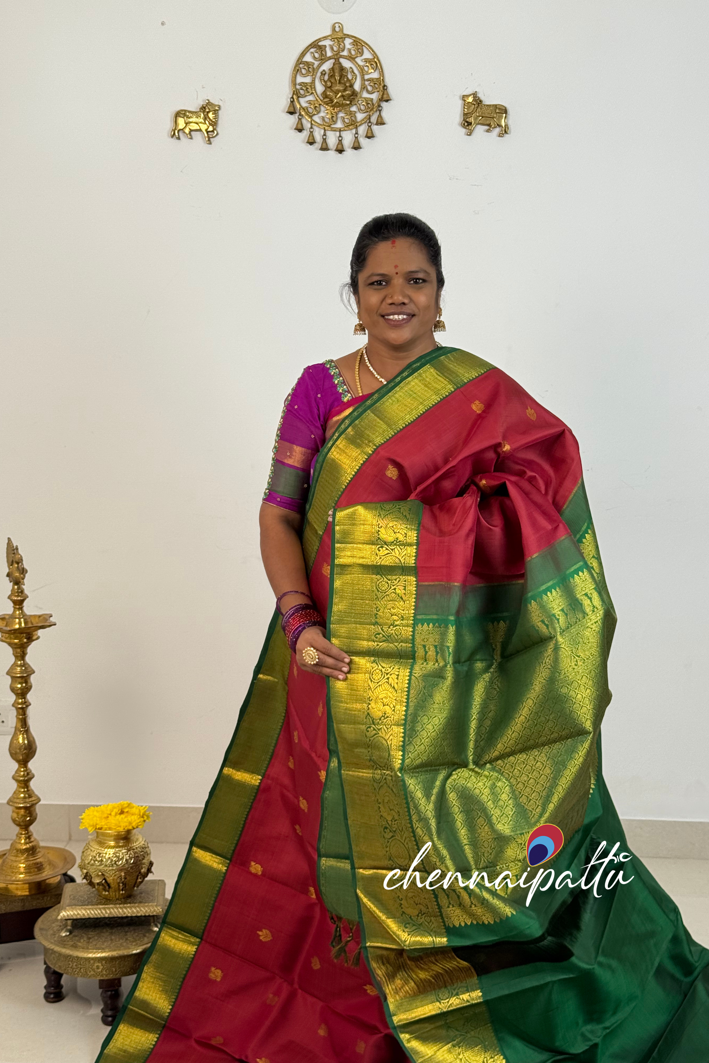 Tharagai - Kanchipuram Pure Silk Saree | Blouse Attached
