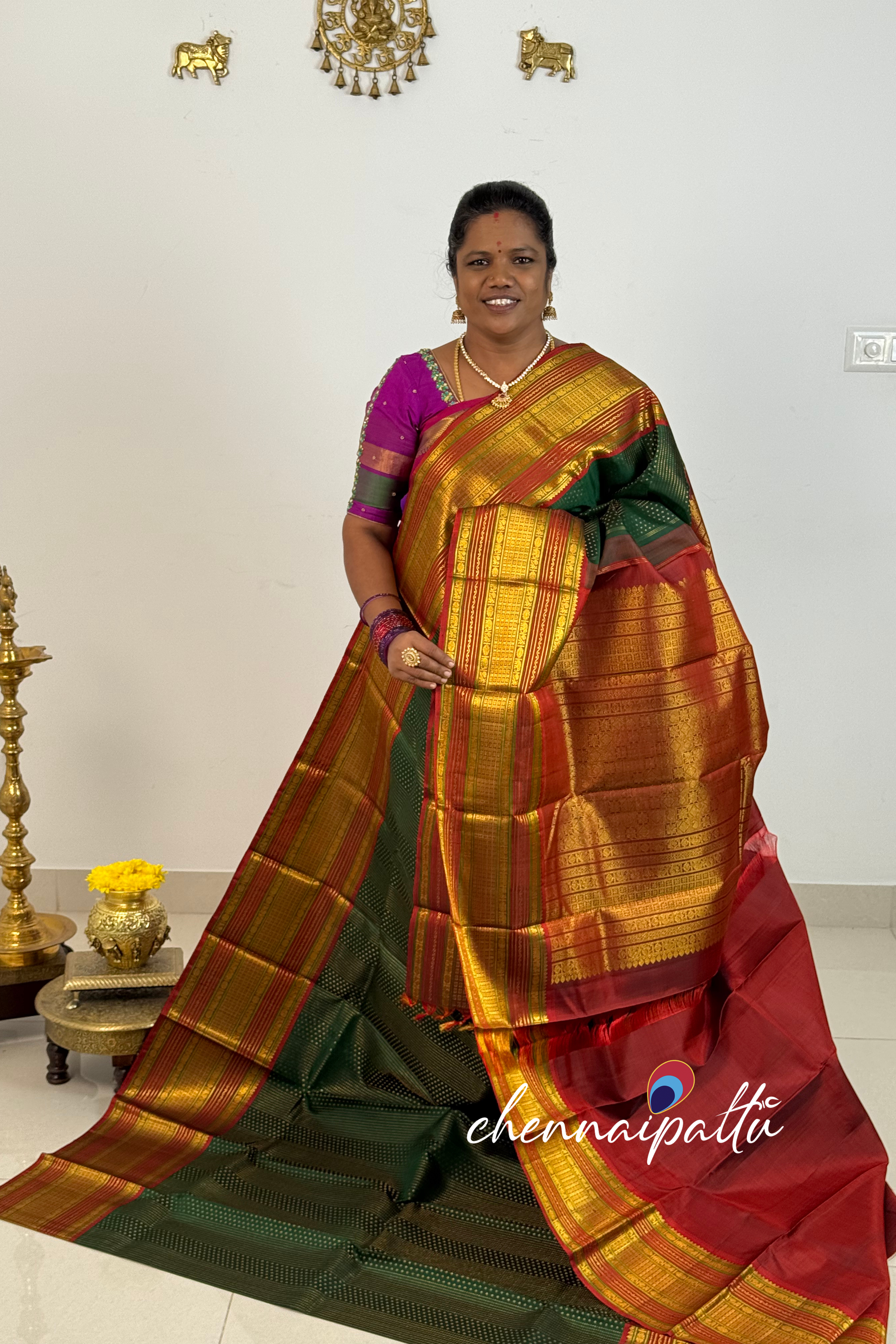 Tharagai - Kanchipuram Pure Silk Saree | Blouse Attached
