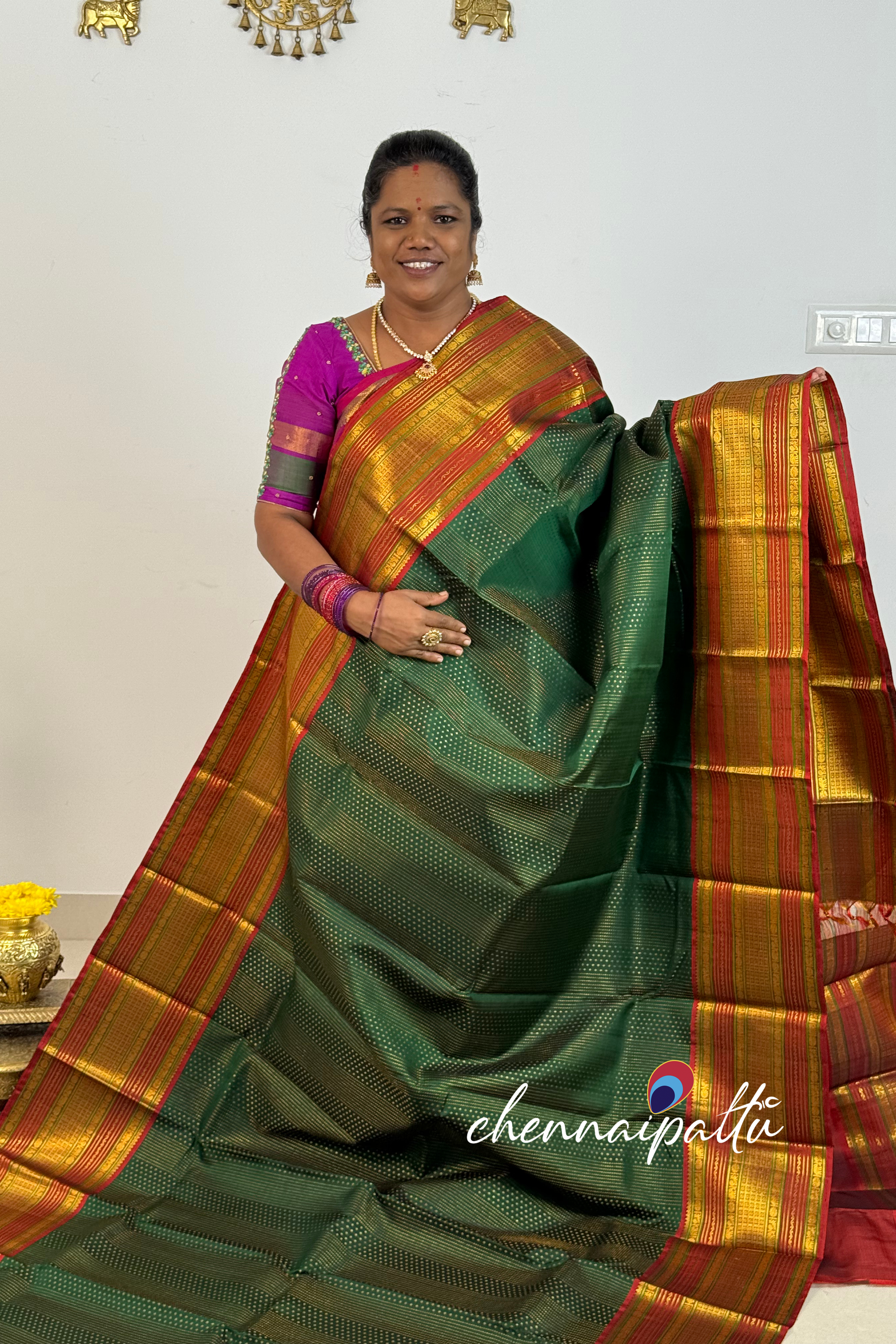 Tharagai - Kanchipuram Pure Silk Saree | Blouse Attached