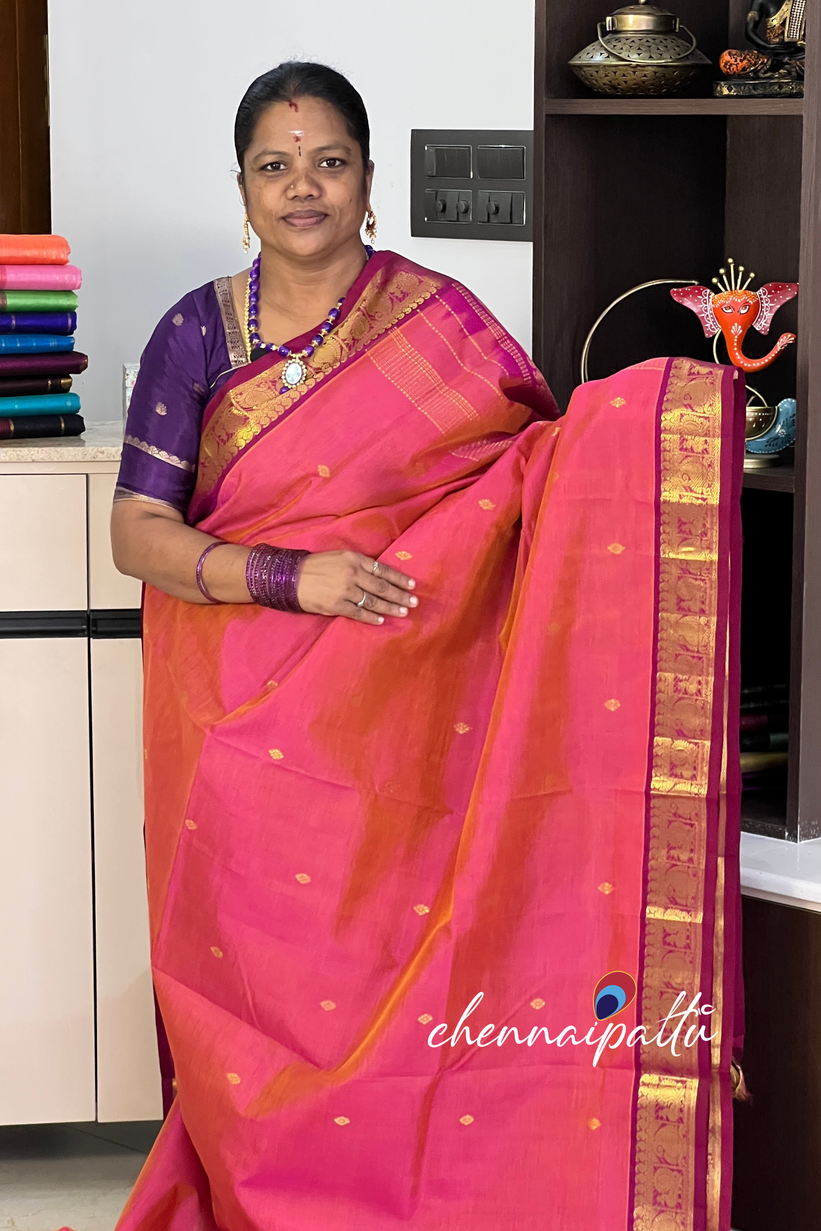 Mangai - Silk Cotton Saree | Blouse Attached