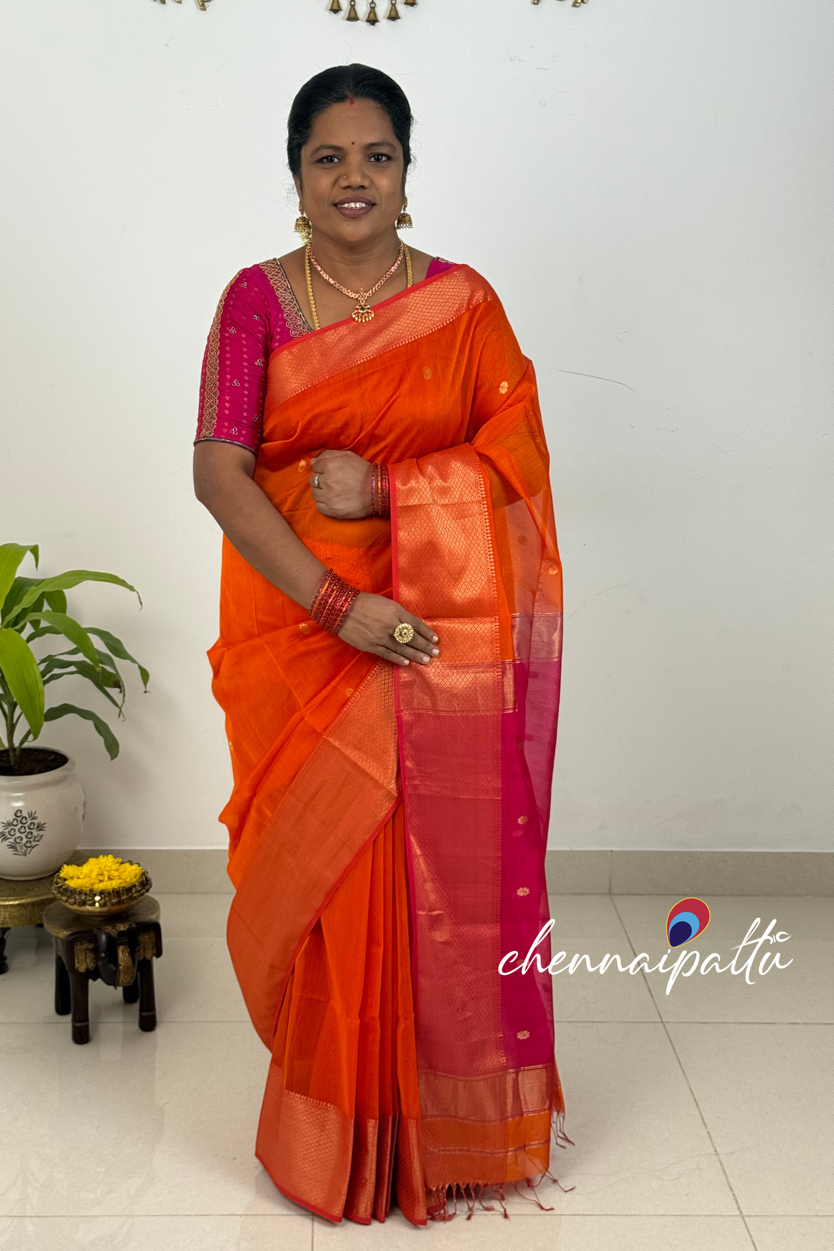 JEEVA – Maheshwari Silk Cotton Saree | Blouse Attached