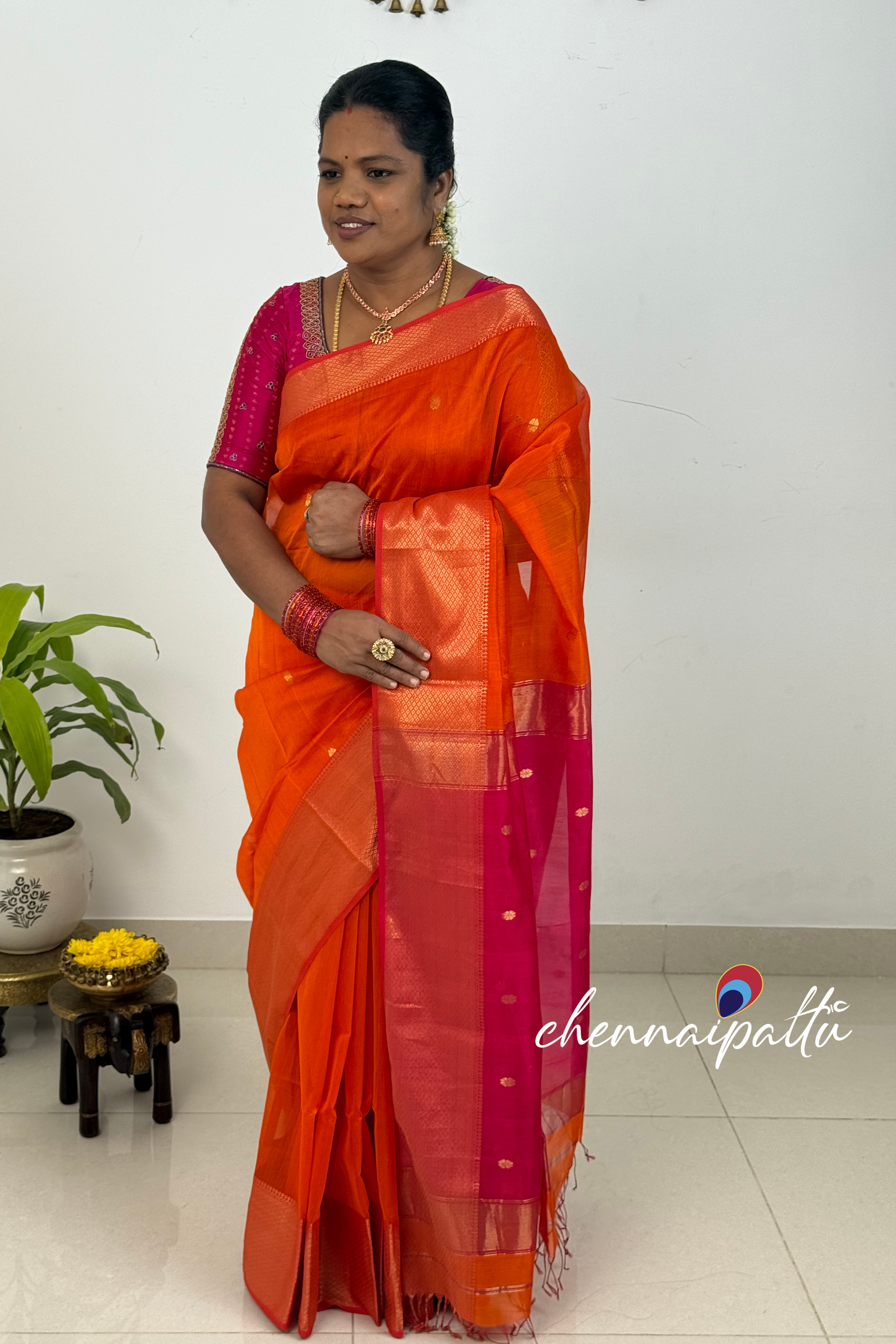 JEEVA – Maheshwari Silk Cotton Saree | Blouse Attached