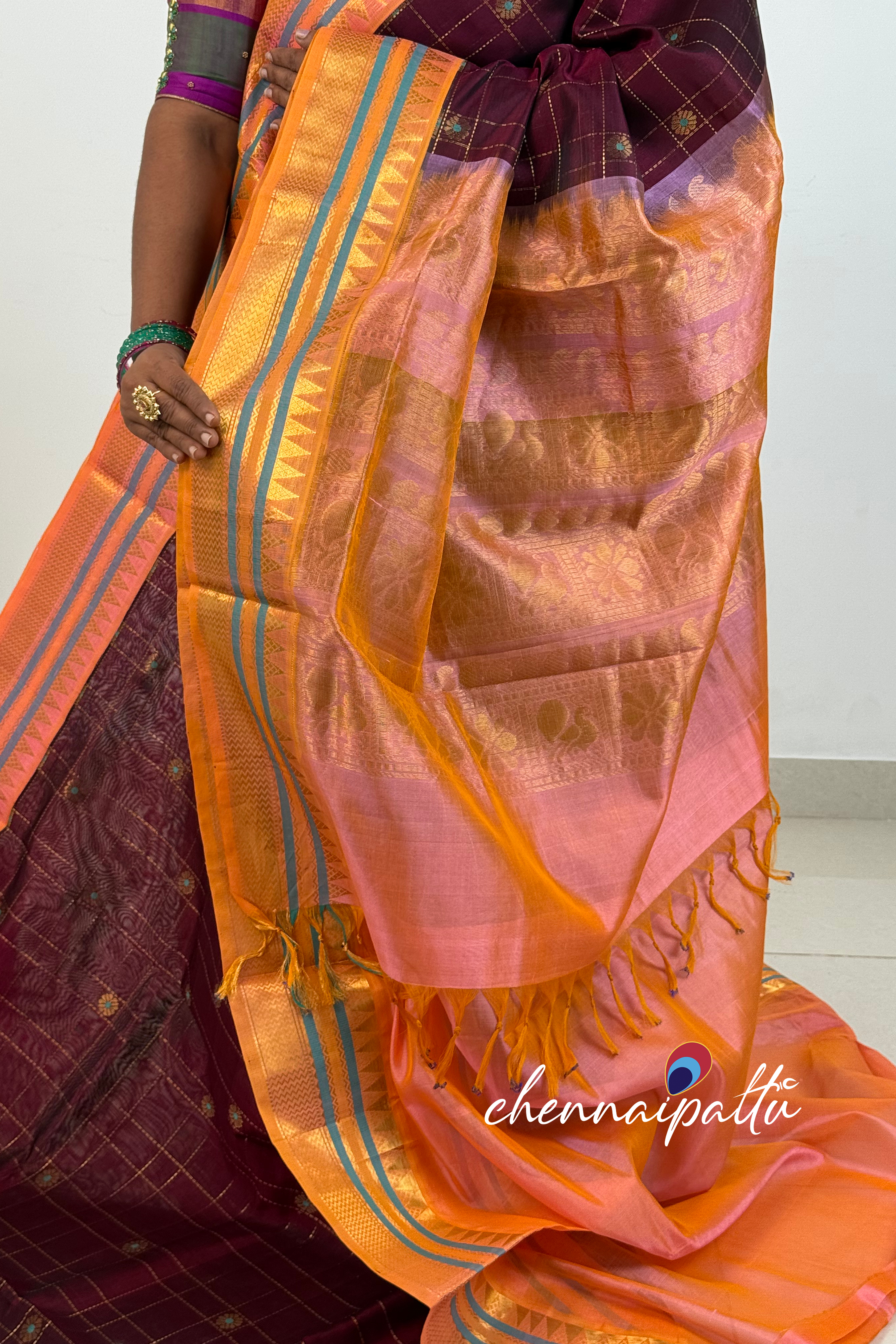 Mangai - Kupadam Silk Cotton Saree | Blouse Attached