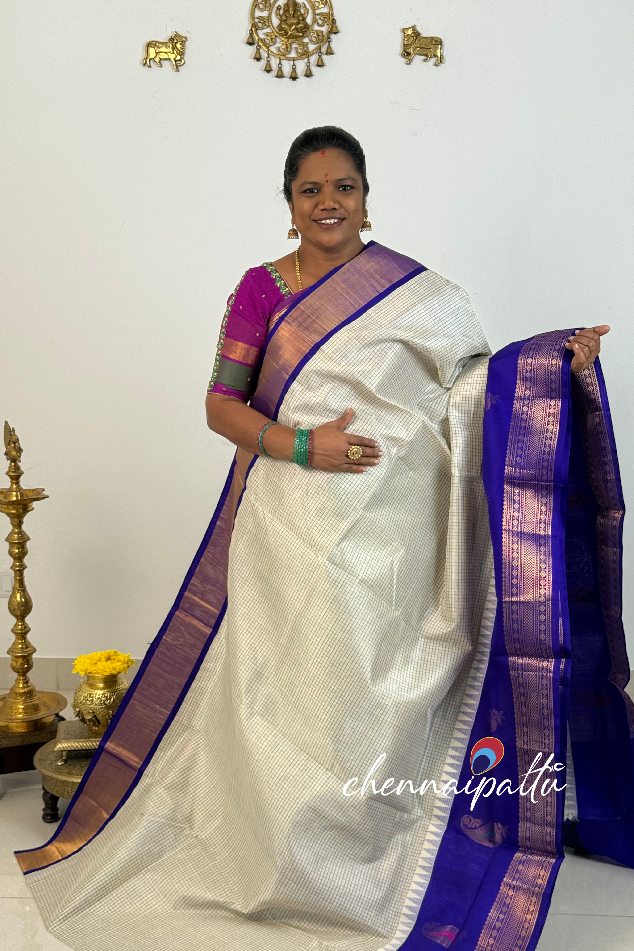 Mangai - Kupadam Silk Cotton Saree | Blouse Attached