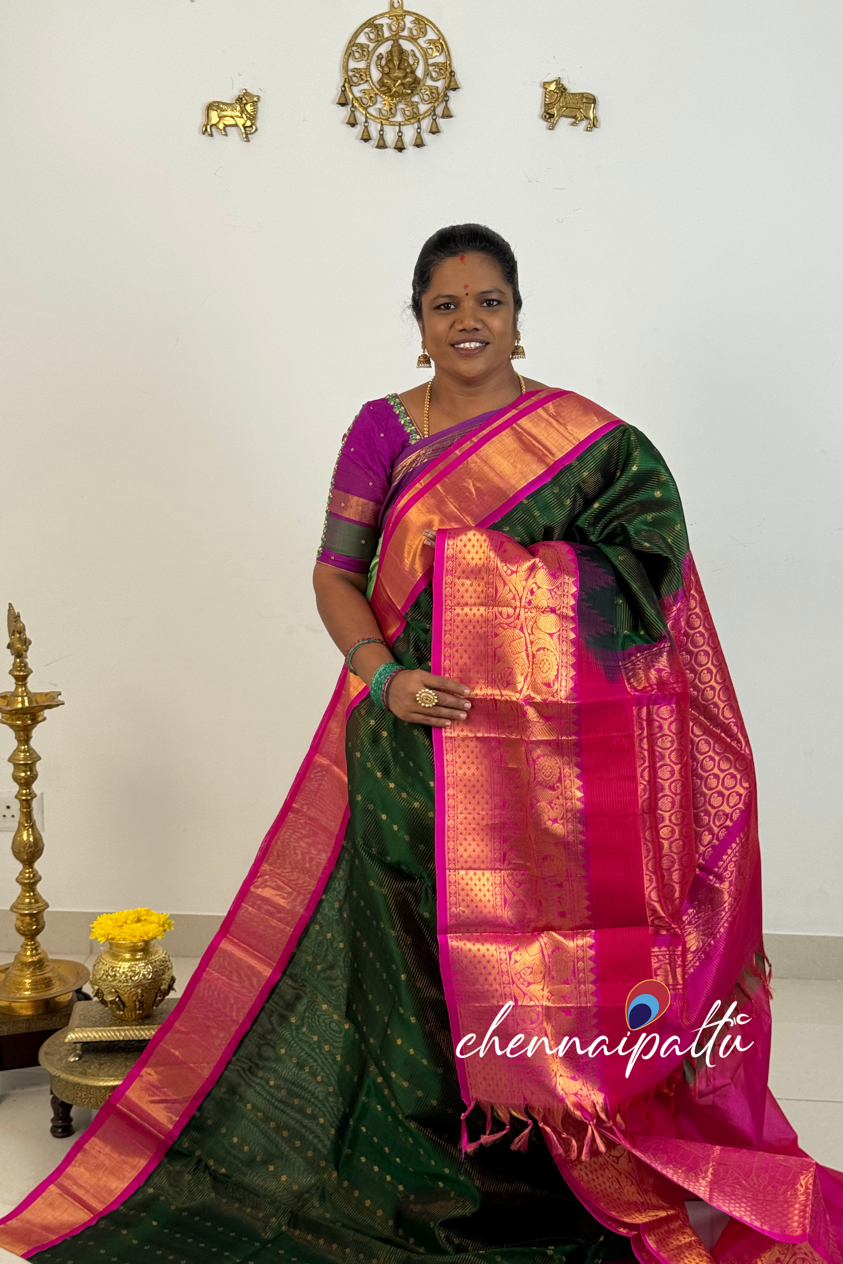 Mangai - Kupadam Silk Cotton Saree | Blouse Attached